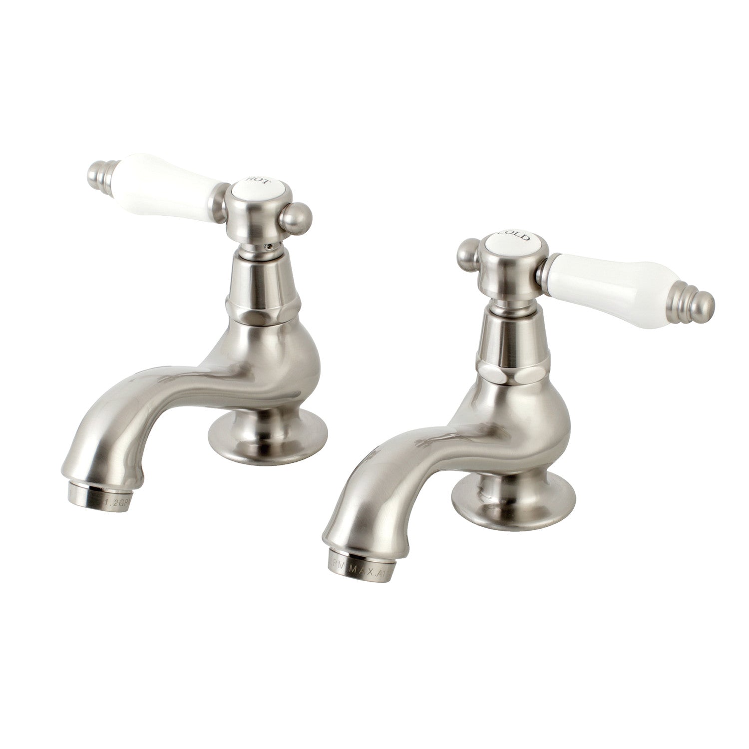 Kingston Heirloom KS1108BPL - Robinet de robinet de lavabo à deux poignées Bel-Air, nickel brossé