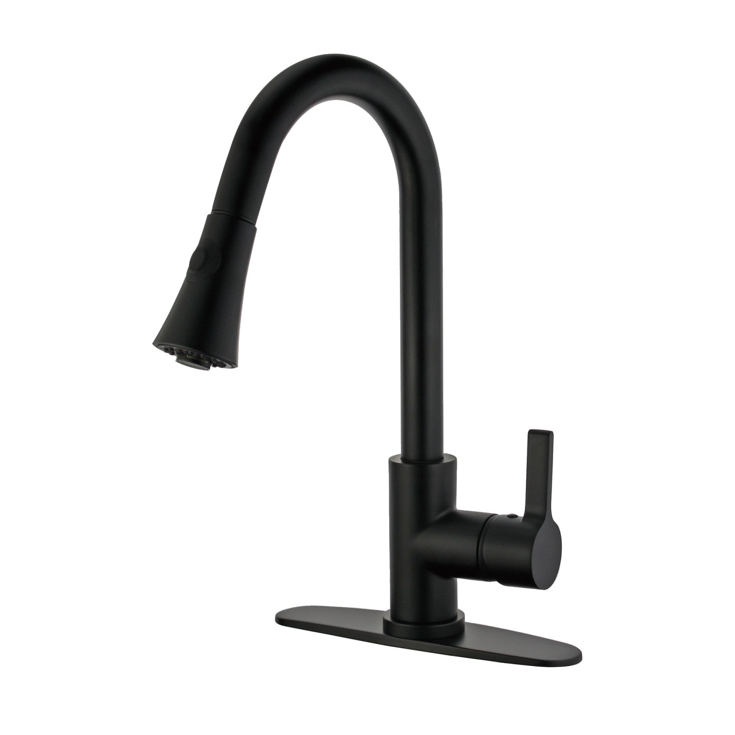 Kingston Tulare LS8720CTL - Robinet de cuisine continental à une poignée, noir mat