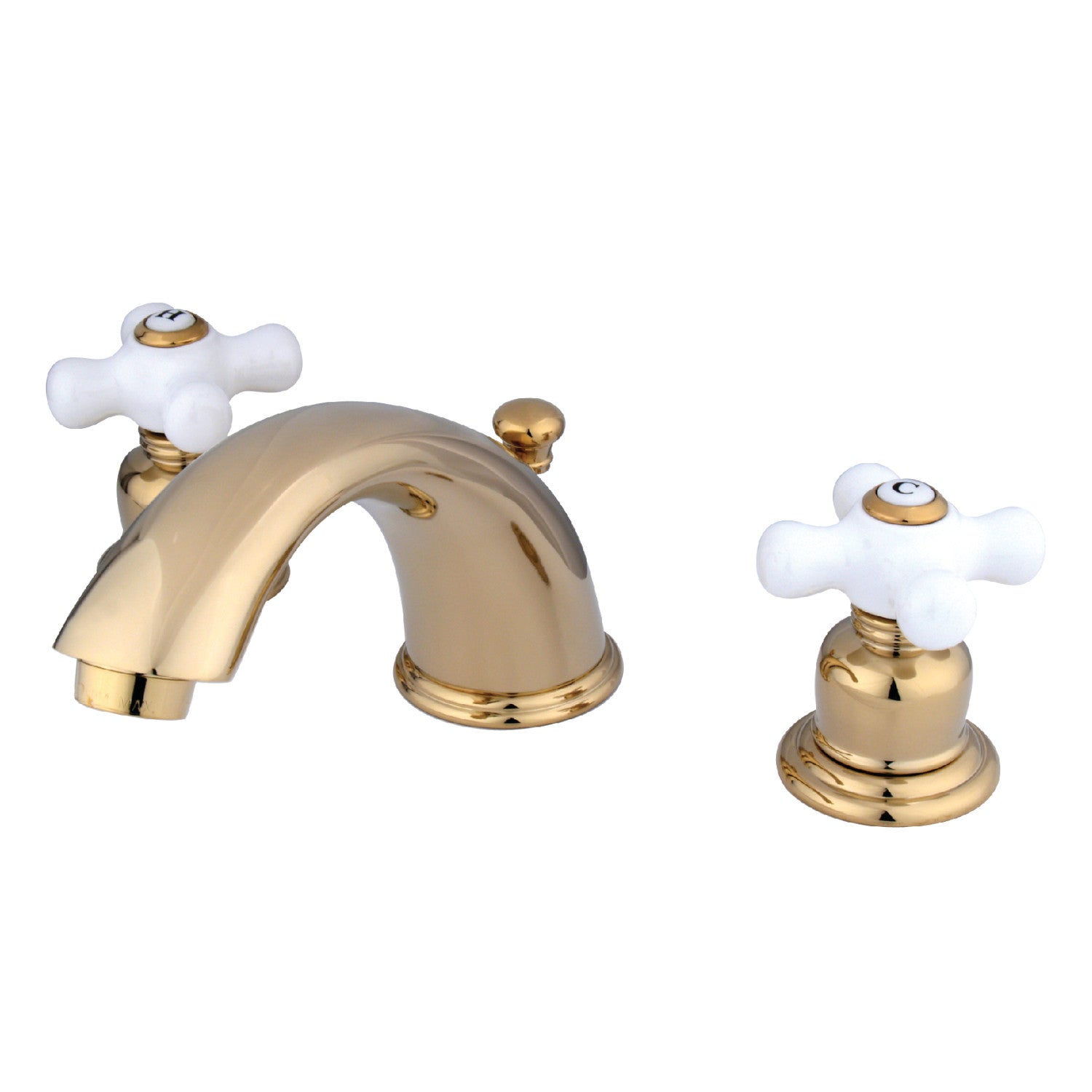 Kingston Heirloom KB962PX - Robinet de salle de bains à deux poignées Magellan 3 trous Robinet de salle de bains étendu avec drain à tirette, laiton poli
