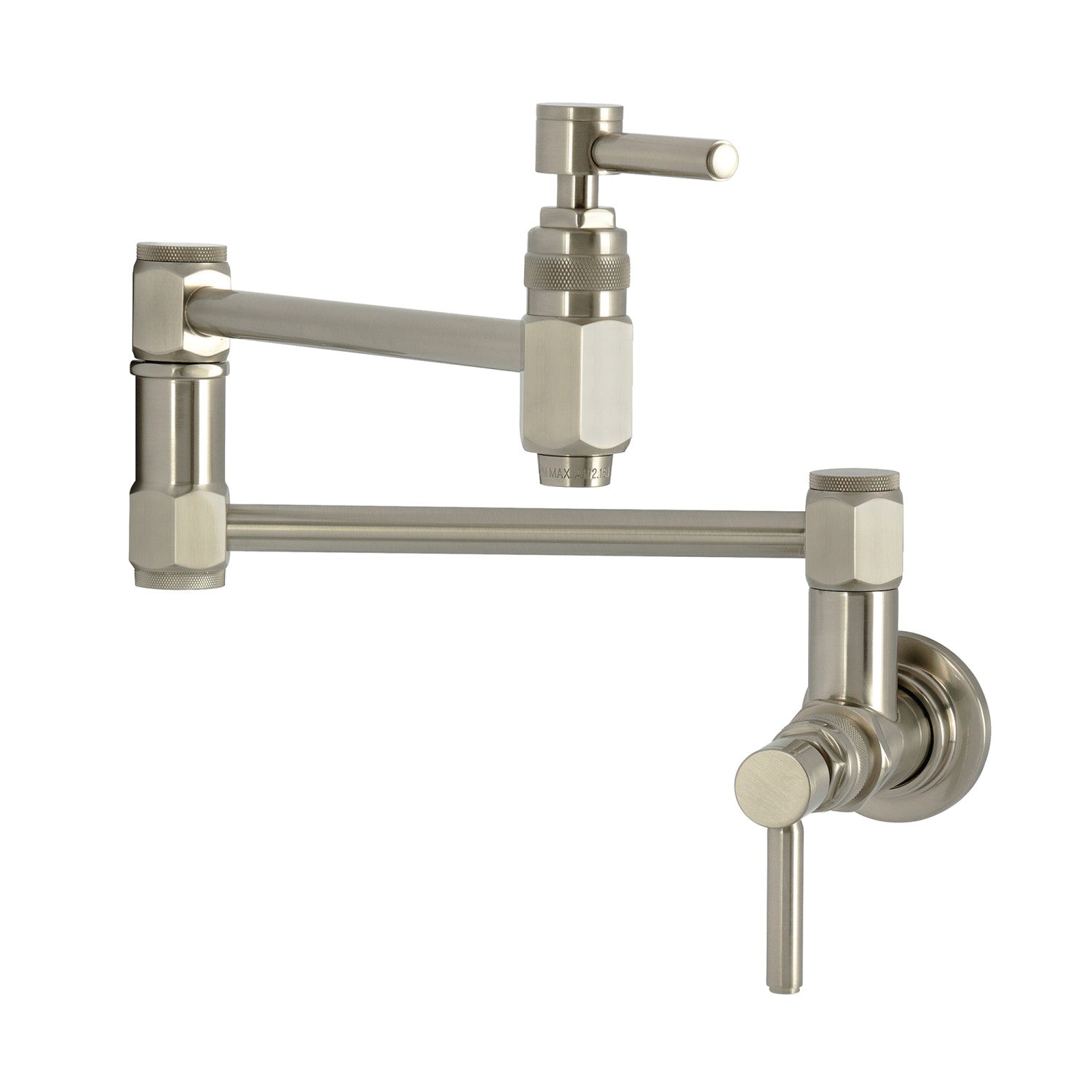 Kingston Sona KS5108DL - Robinet de remplissage de pot de montage mural Concord, nickel brossé