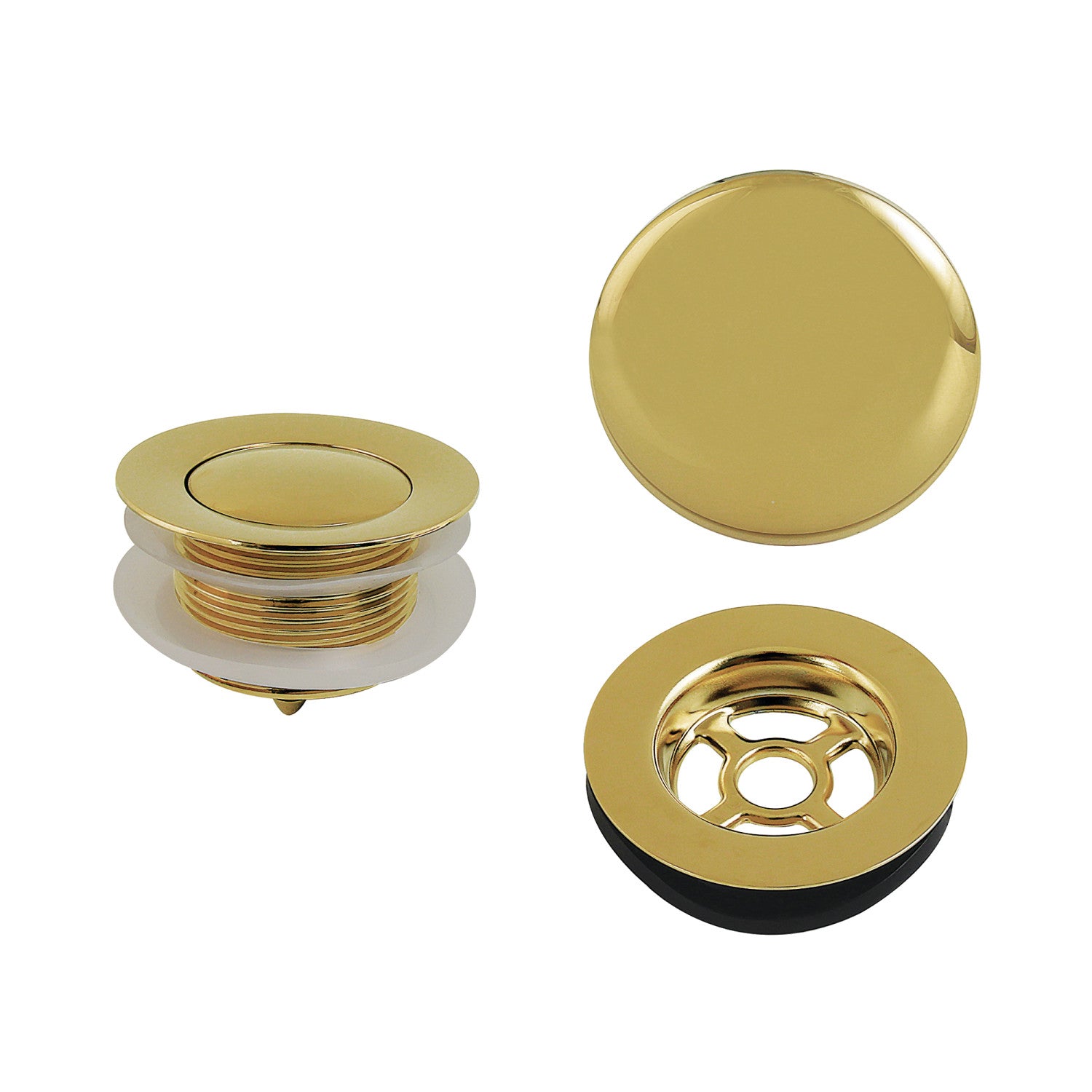 Kingston Trimscape VTDETRIM2 Toe Touch Tub Drain Trim Kit, Polished Brass