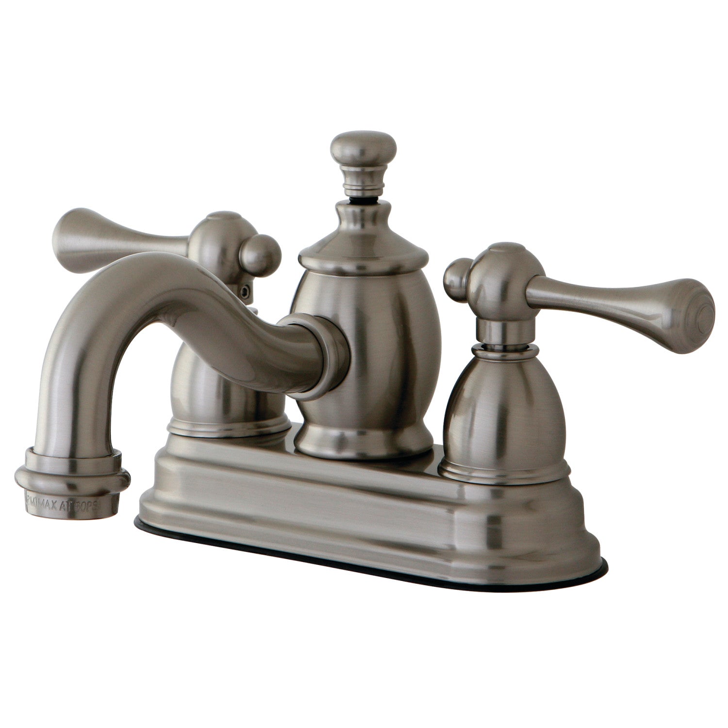 Kingston Heirloom KS7108BL - Vintage Double-Handle 3 trous montage sur plage 4-Inch Centerset Robinet de salle de bains avec laiton à tirette, Nickel brossé