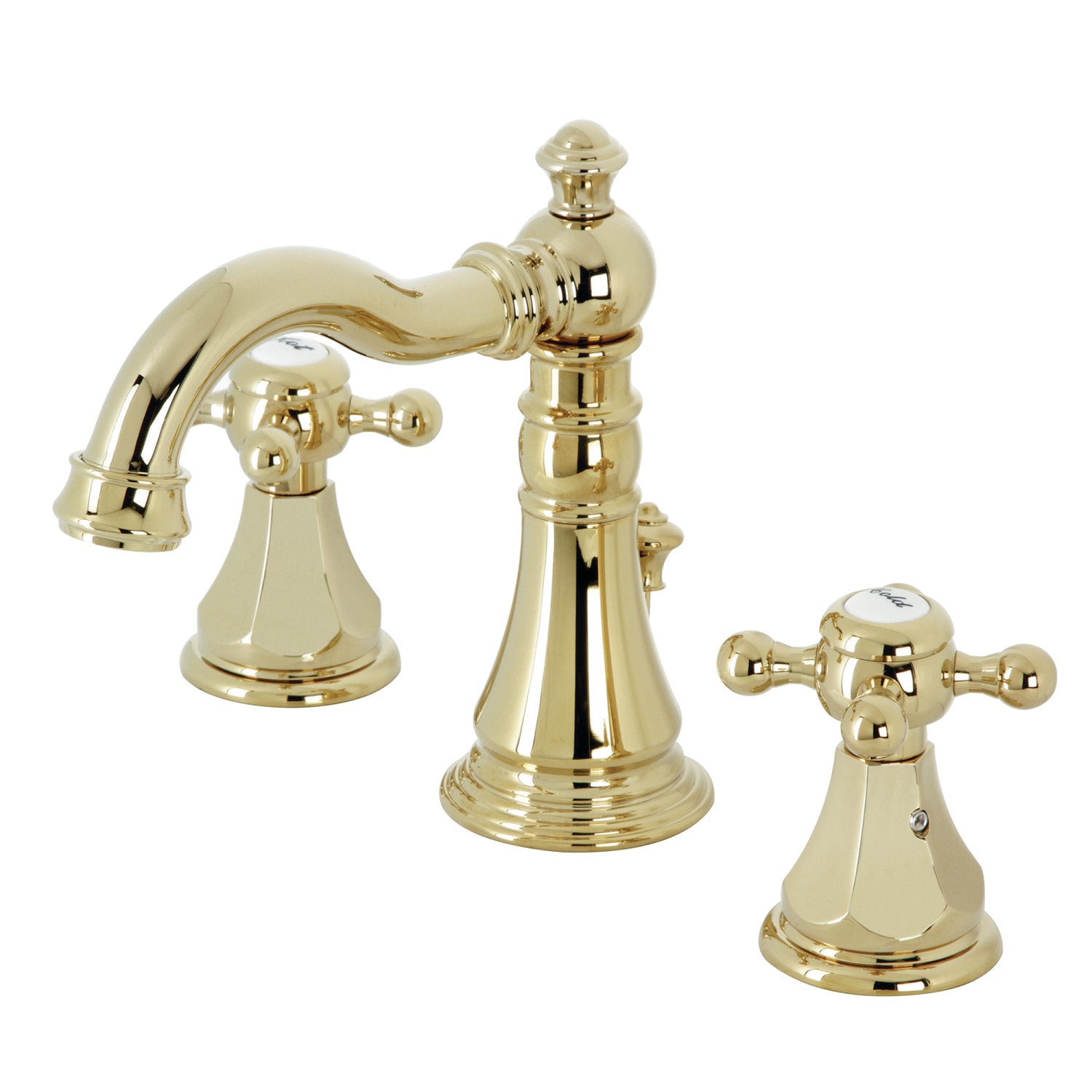 Kingston Heirloom FSC1972BX - Robinet de salle de bain à grande échelle avec robinet à deux poignées métropolitain 3 trous, laiton poli