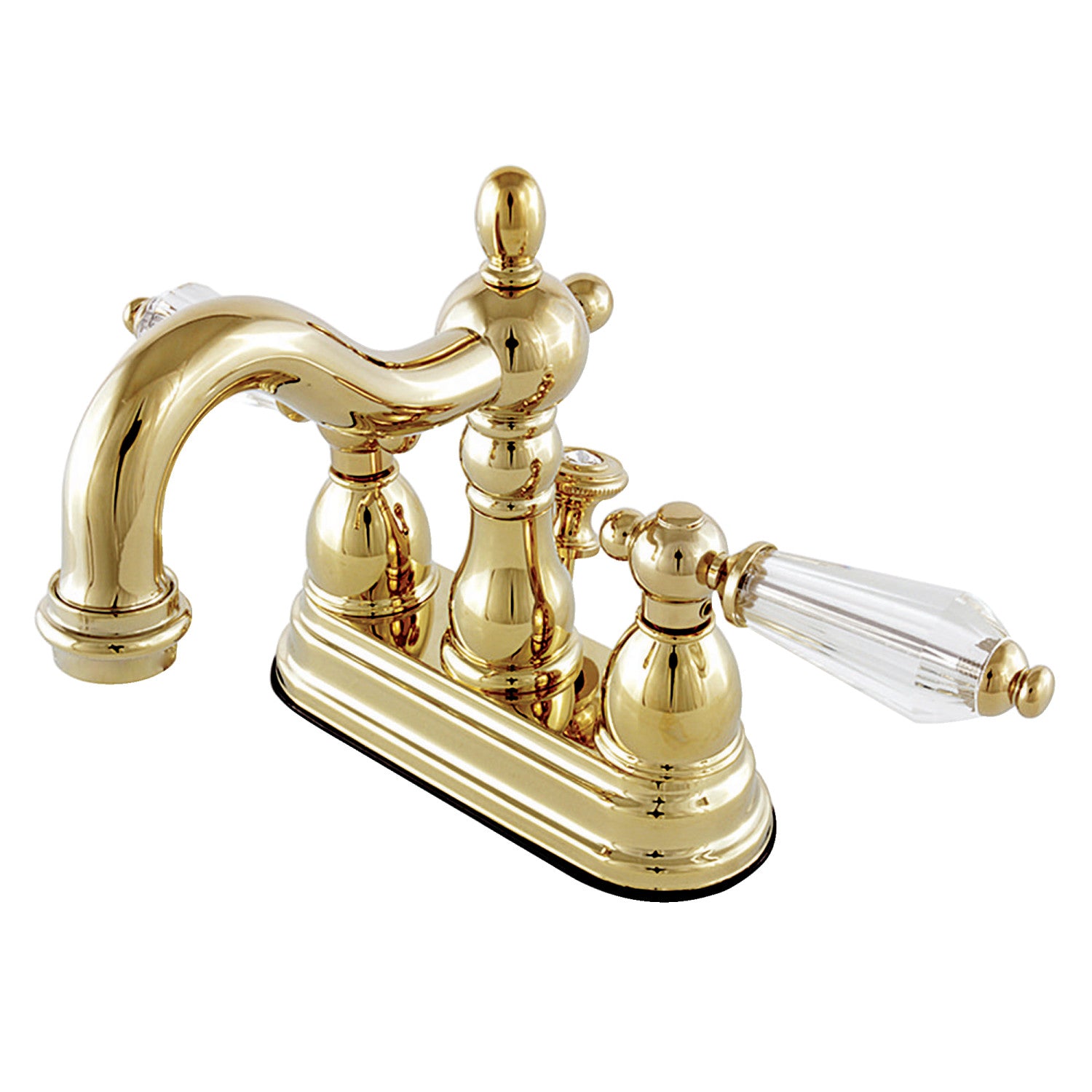Kingston Heirloom KB1602WLL - Wilshire Double-Handle 3 trous montage sur plage 4-Inch Centerset Robinet de salle de bains avec drain à tirette, laiton poli