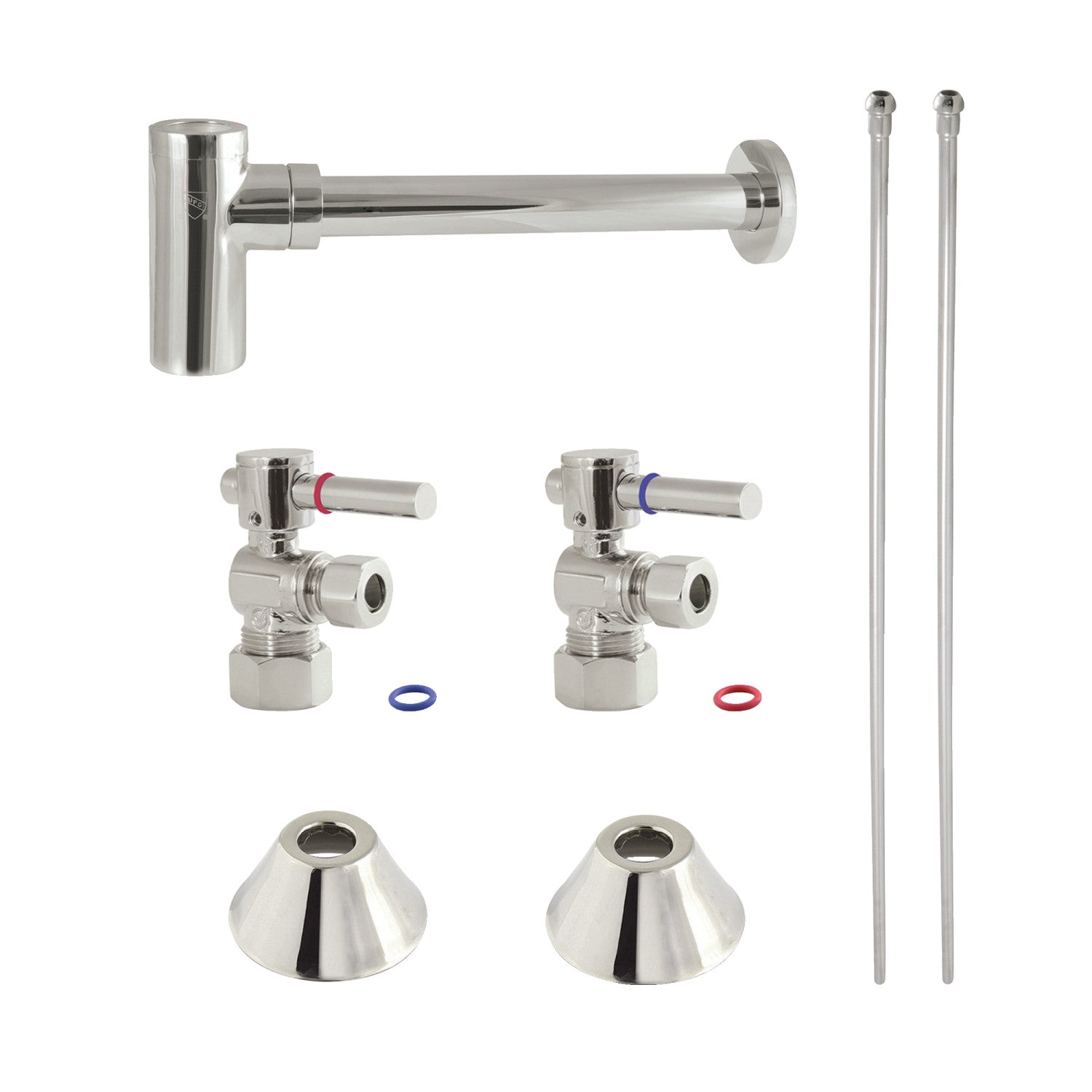 Kingston Sona CC53306DLLKB30 - Trimscape Modern Plumbing Sink Trim Kit with Bottle Trap, Polished Nickel