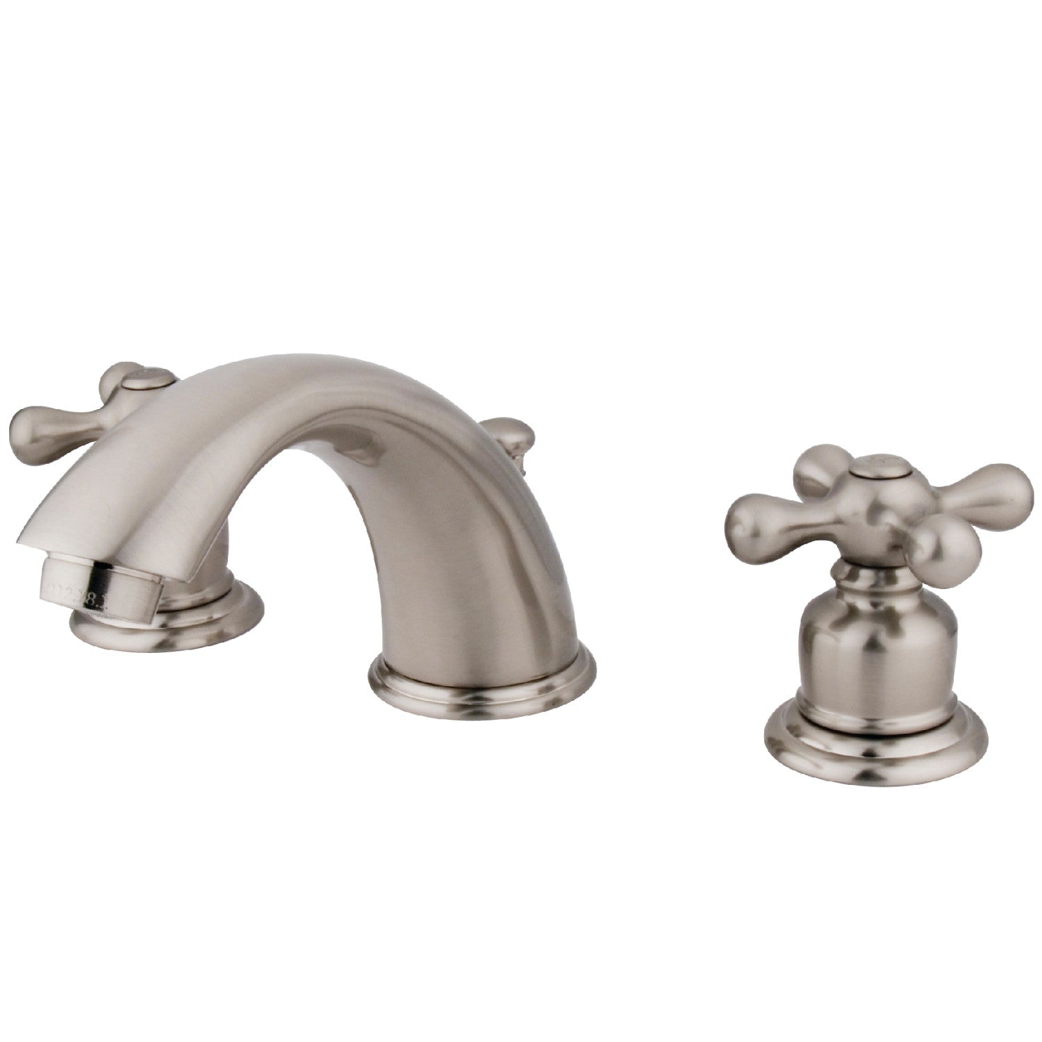 Kingston Heirloom GKB978X - Victorian à deux poignées 3 trous montage sur plage Robinet de salle de bain à entraxe large avec drain à tirette, Nickel brossé