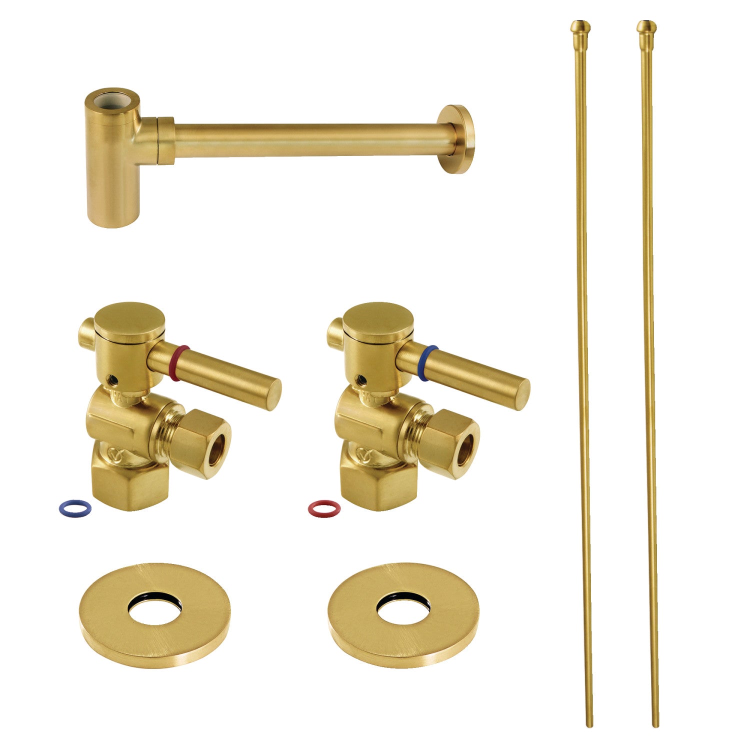 Kingston Sona CC43107DLLKB40 - Trimscape Modern Plumbing Sink Trim Kit with Bottle Trap, Brushed Brass