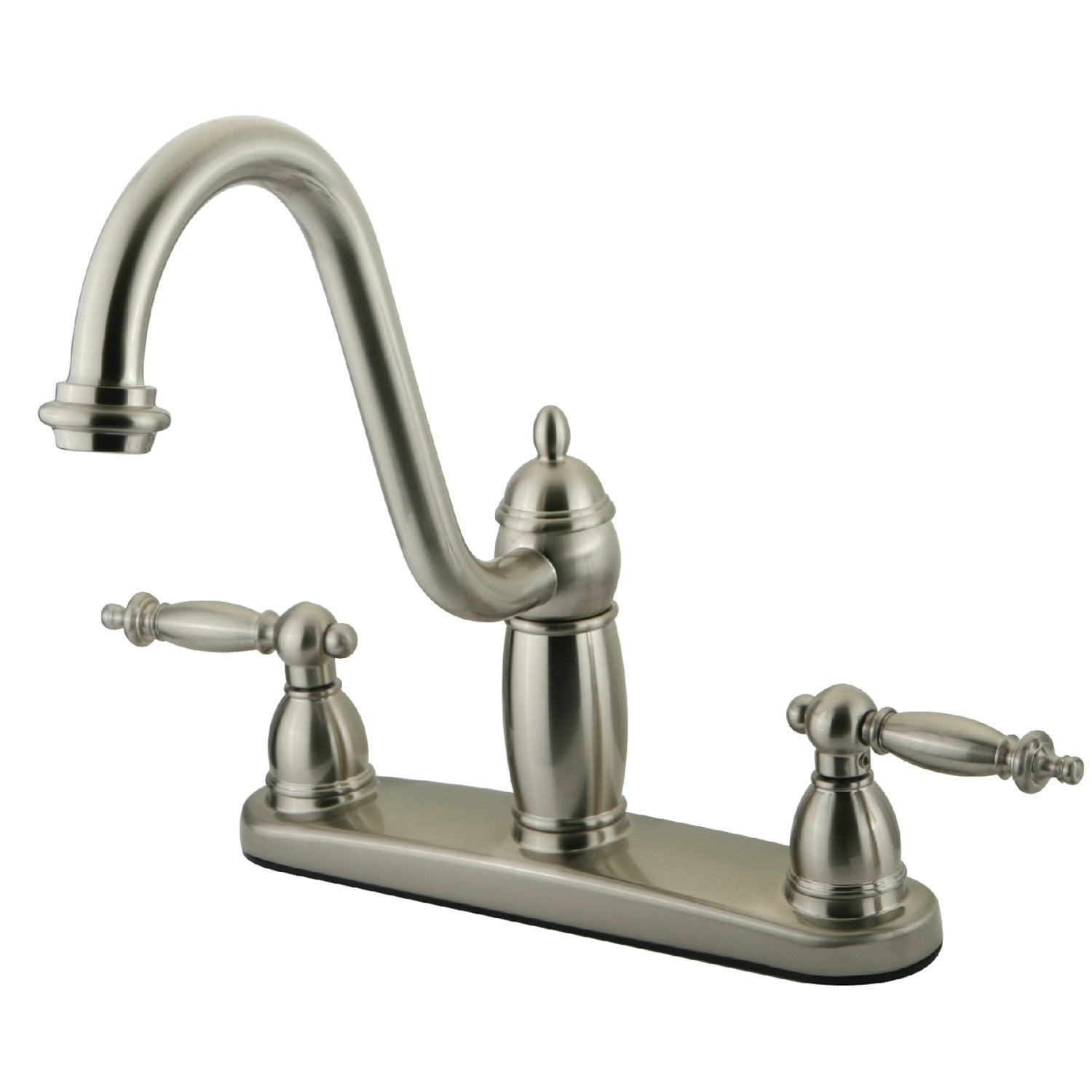 Kingston Heirloom KB7118TLLS - Templeton Robinet de cuisine à deux poignées 2 trous 8 ", Nickel brossé