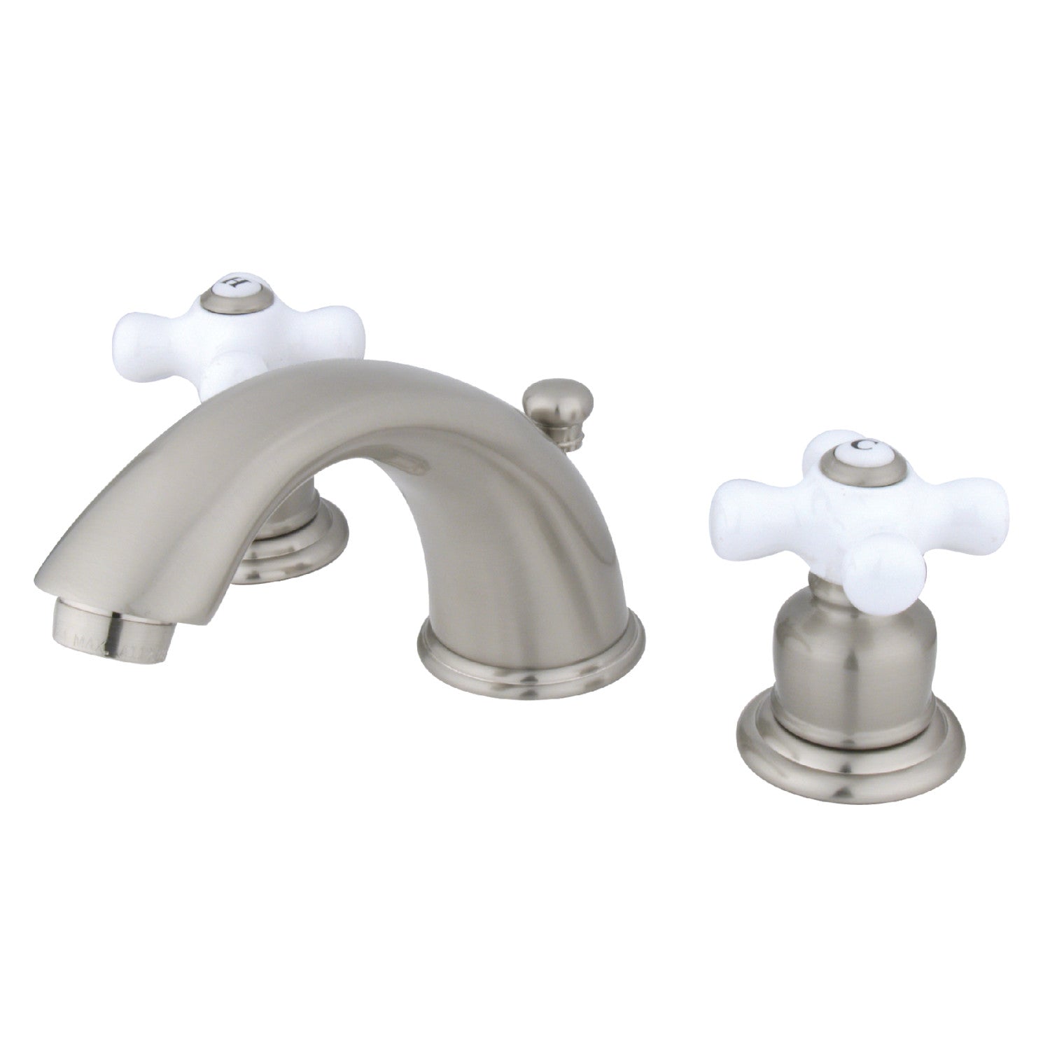 Kingston Heirloom GKB968PX - Robinet de salle de bains à entraxe large avec drain à tirette, nickel brossé
