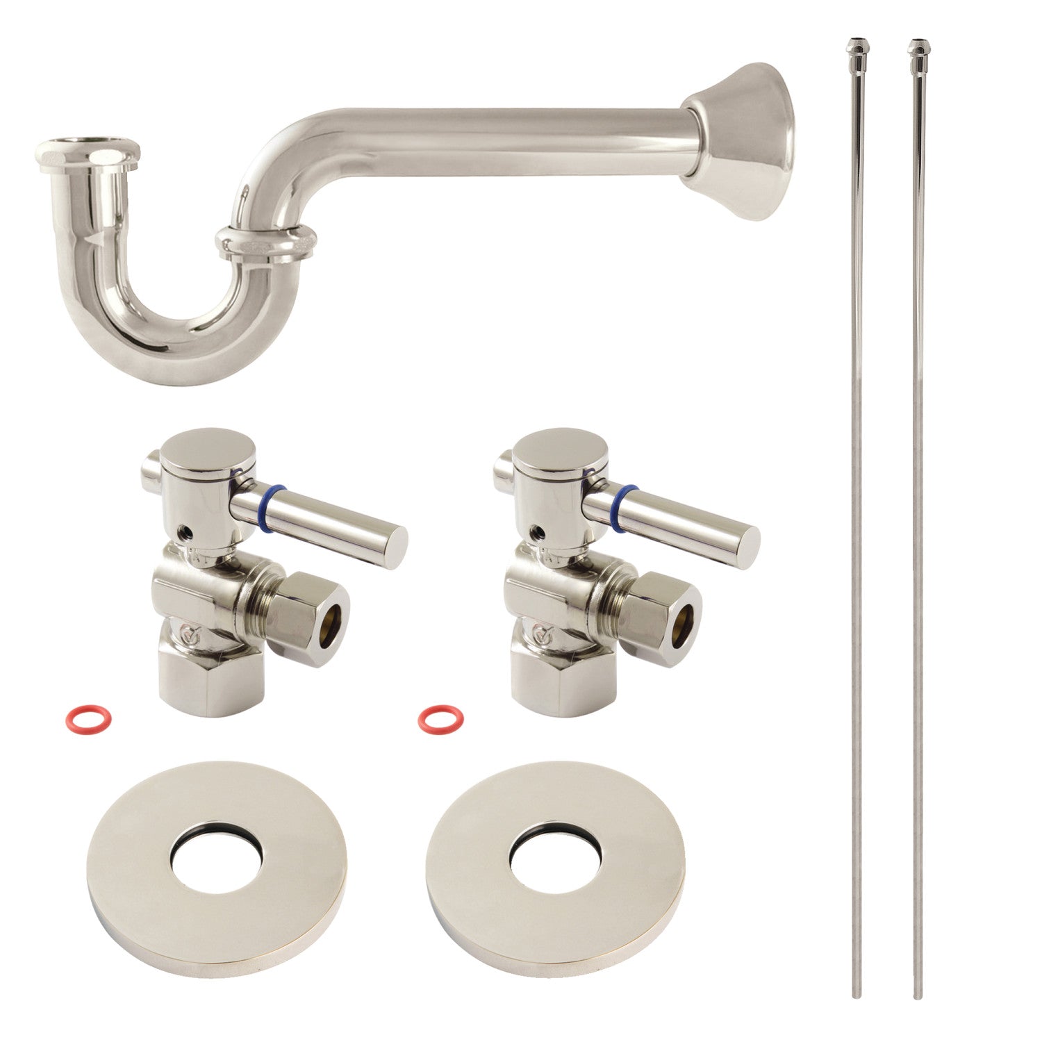 Kingston Tulare KPK406 - Concord Modern Plumbing Sink Trim Kit with P-Trap, Polished Nickel