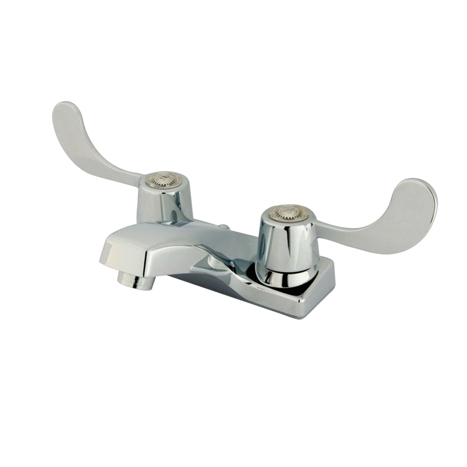 Kingston Vista KB191G Double-Handle 3-Hole Deck Mount 4-Inch Centerset Bathroom Faucet with Grid Strainer, Polished Chrome