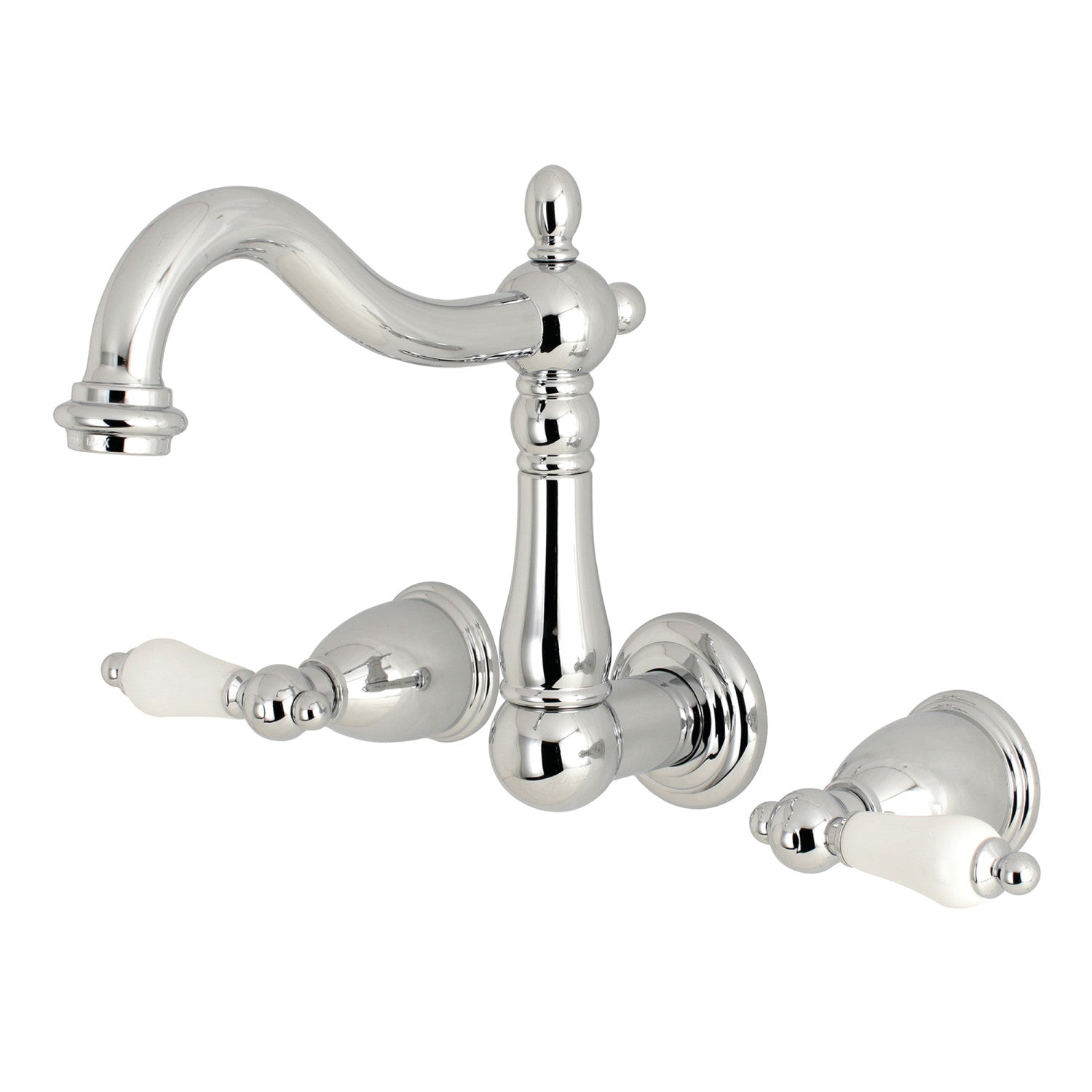 Kingston Heirloom KS1251PL - Robinet de salle de bains à double poignée Heritage 3 trous, chrome poli
