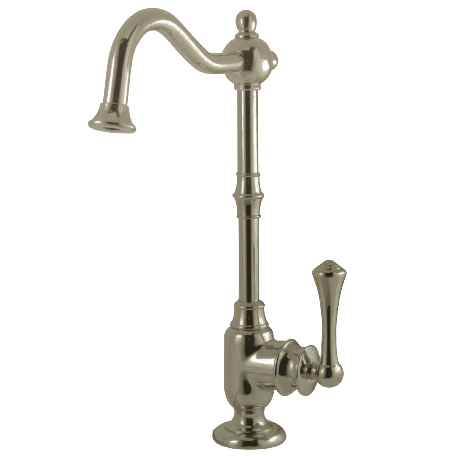 Kingston Heirloom KS7398BL - Robinet de filtration d'eau à une poignée vintage 1 trou, nickel brossé