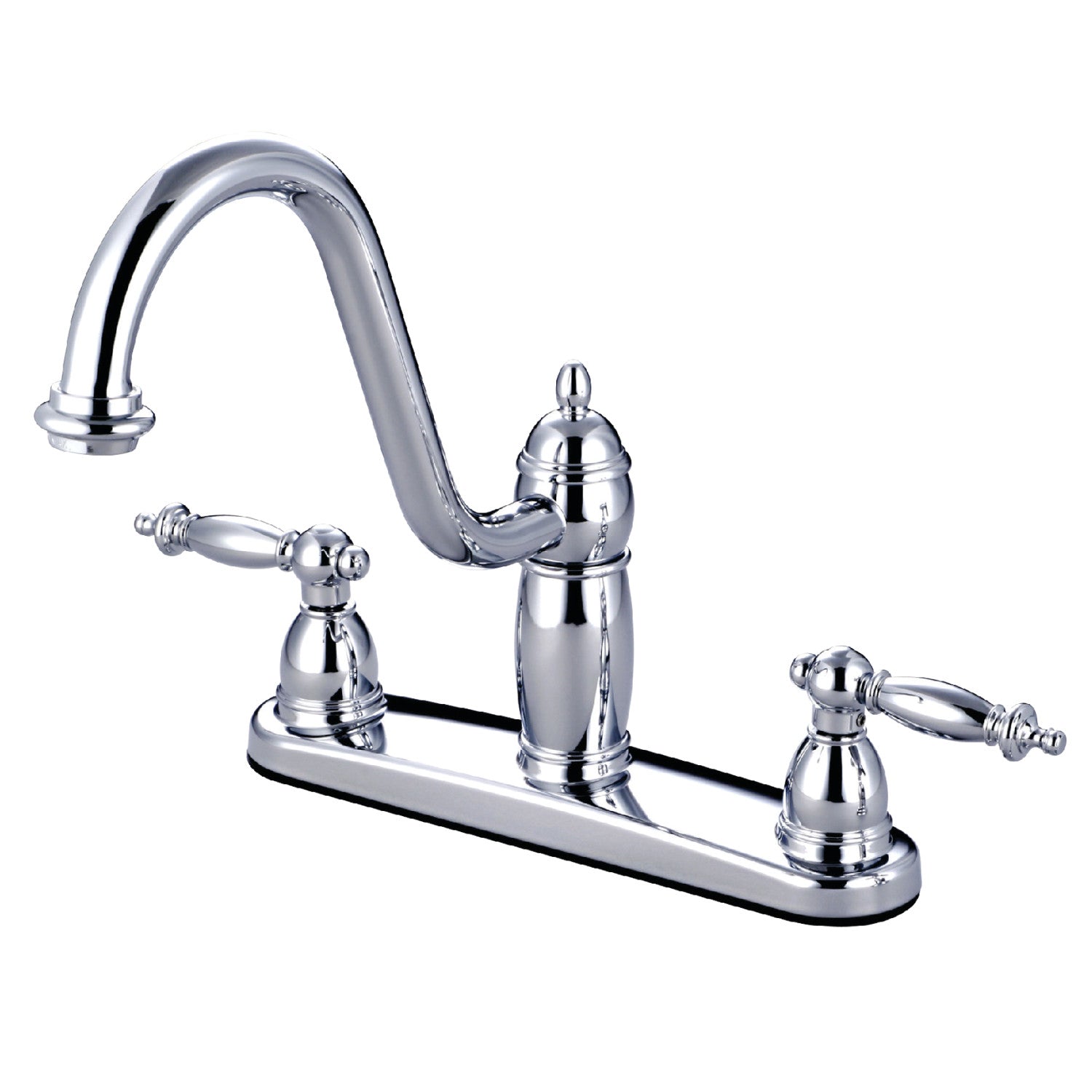Kingston Heirloom KB7111TLLS - Robinet de cuisine à deux poignées Templeton 2 trous 8", chrome poli