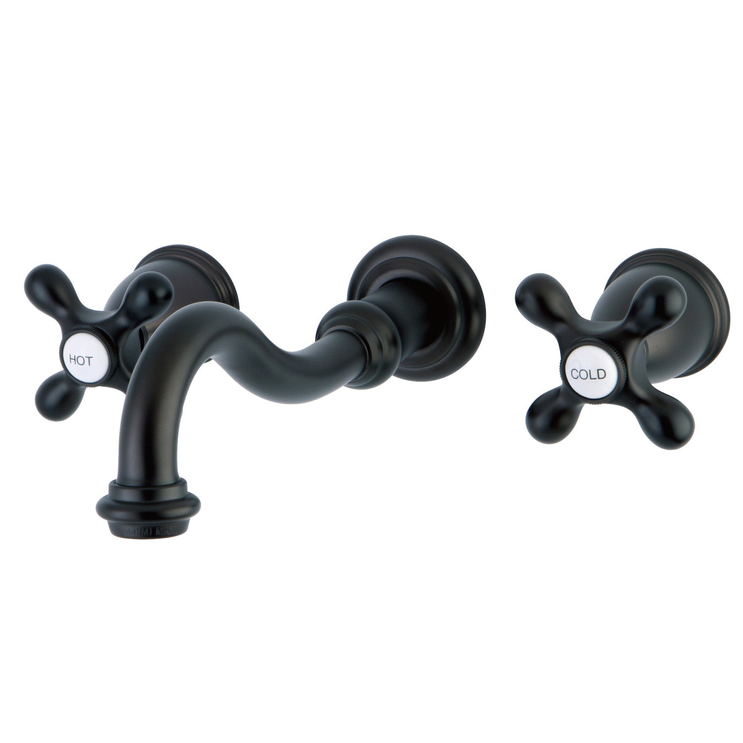 Kingston Heirloom KS3125AX - Robinet de salle de bains mural double poignée vintage 3 trous, bronze frotté à l'huile