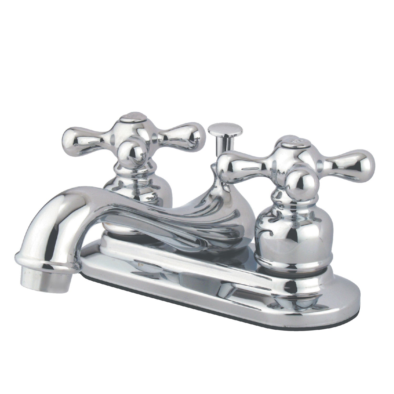 Kingston Heirloom GKB601AX - Restoration Double-Handle 3-Hole Deck Mount 4-Inch Centerset Bathroom Faucet with Pop-Up Drain, Polished Chrome