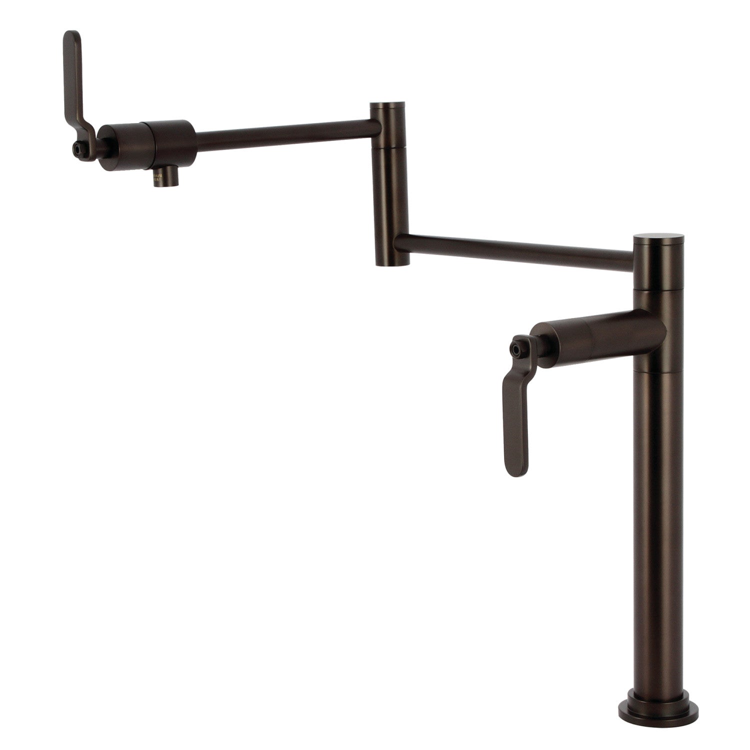 Kingston Sona KS4705KL - Robinet de remplissage de pot de plate-forme à deux poignées Whitaker 1 trou, bronze frotté à l'huile