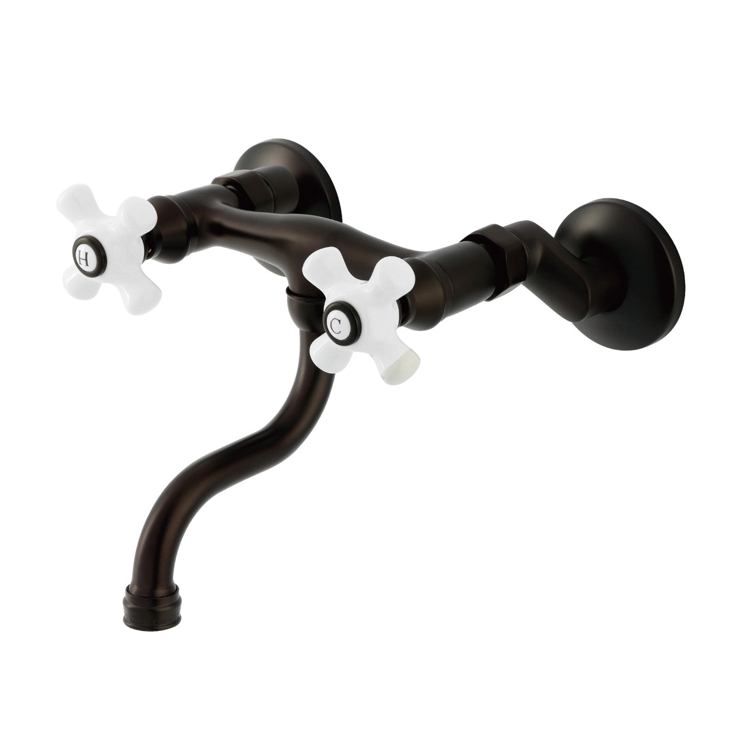 Kingston Heirloom KS2115PX - Robinet de salle de bains à double poignée 2 trous Wall Mount, bronze frotté à l'huile