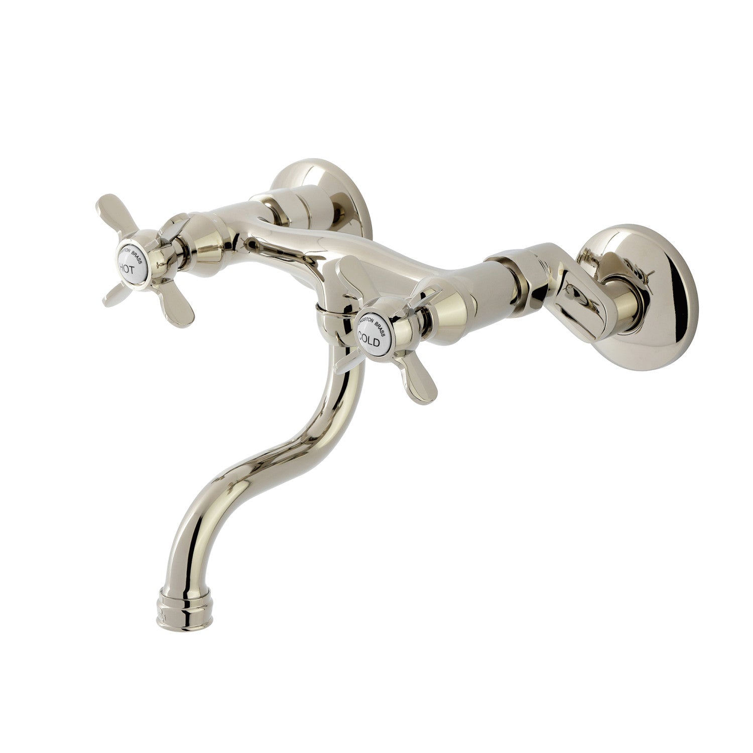 Kingston Heirloom KS2116BEX - Essex Double-Handle 2 trous Robinet de salle de bains mural, nickel poli