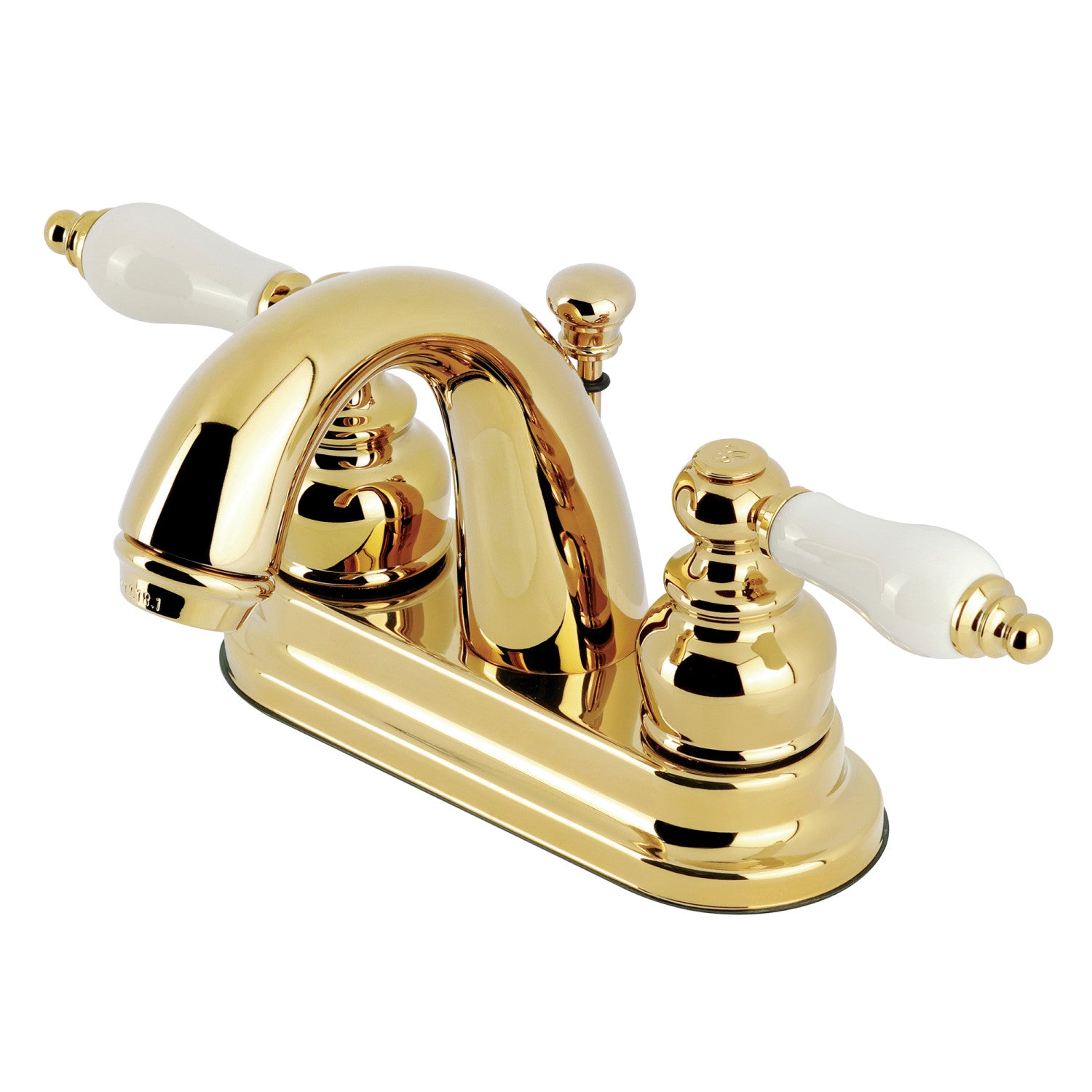 Kingston Heirloom KB5612PL - Restoration Double-Handle 3-Hole Deck Mount 4-Inch Centerset Bathroom Faucet with Pop-Up Drain, Polished Brass