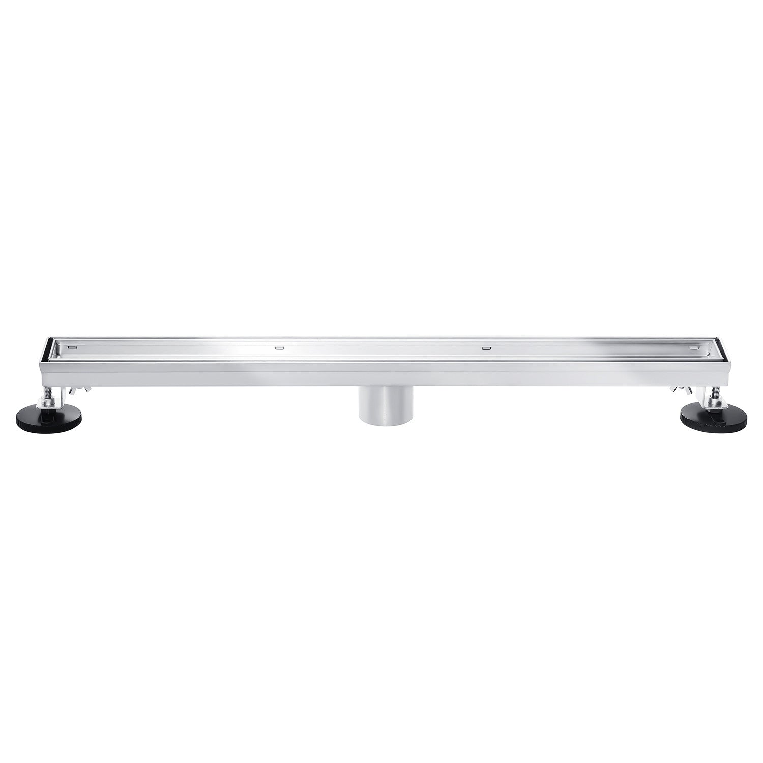 Kingston Watercourse BSF4821 48-Inch Stainless Steel Linear Shower Drain with Reversible Tile Insert and Flat Grate, Polished Chrome