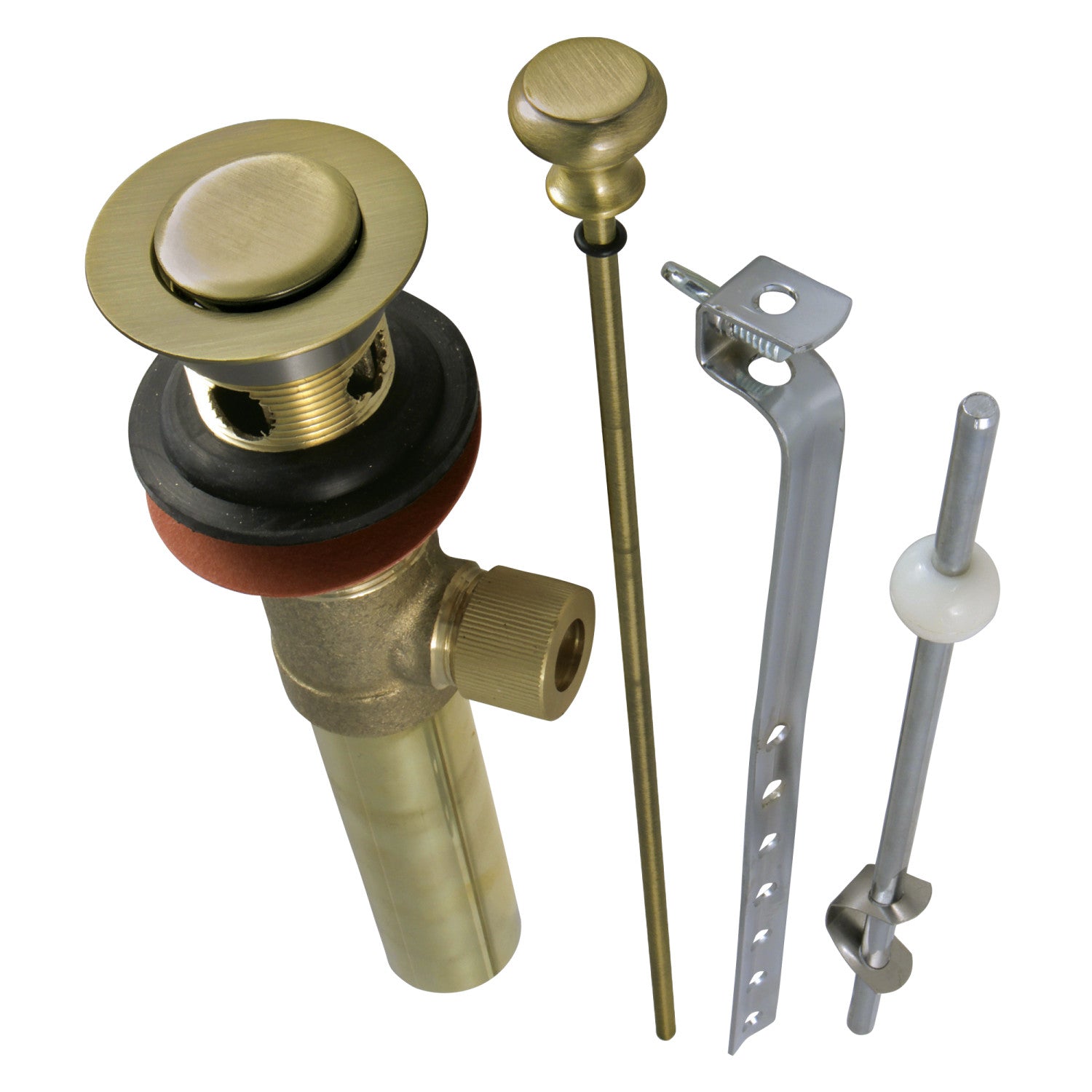 Kingston Trimscape KB2003 Brass Pop-Up Bathroom Sink Drain with Overflow, 22 Gauge, Antique Brass