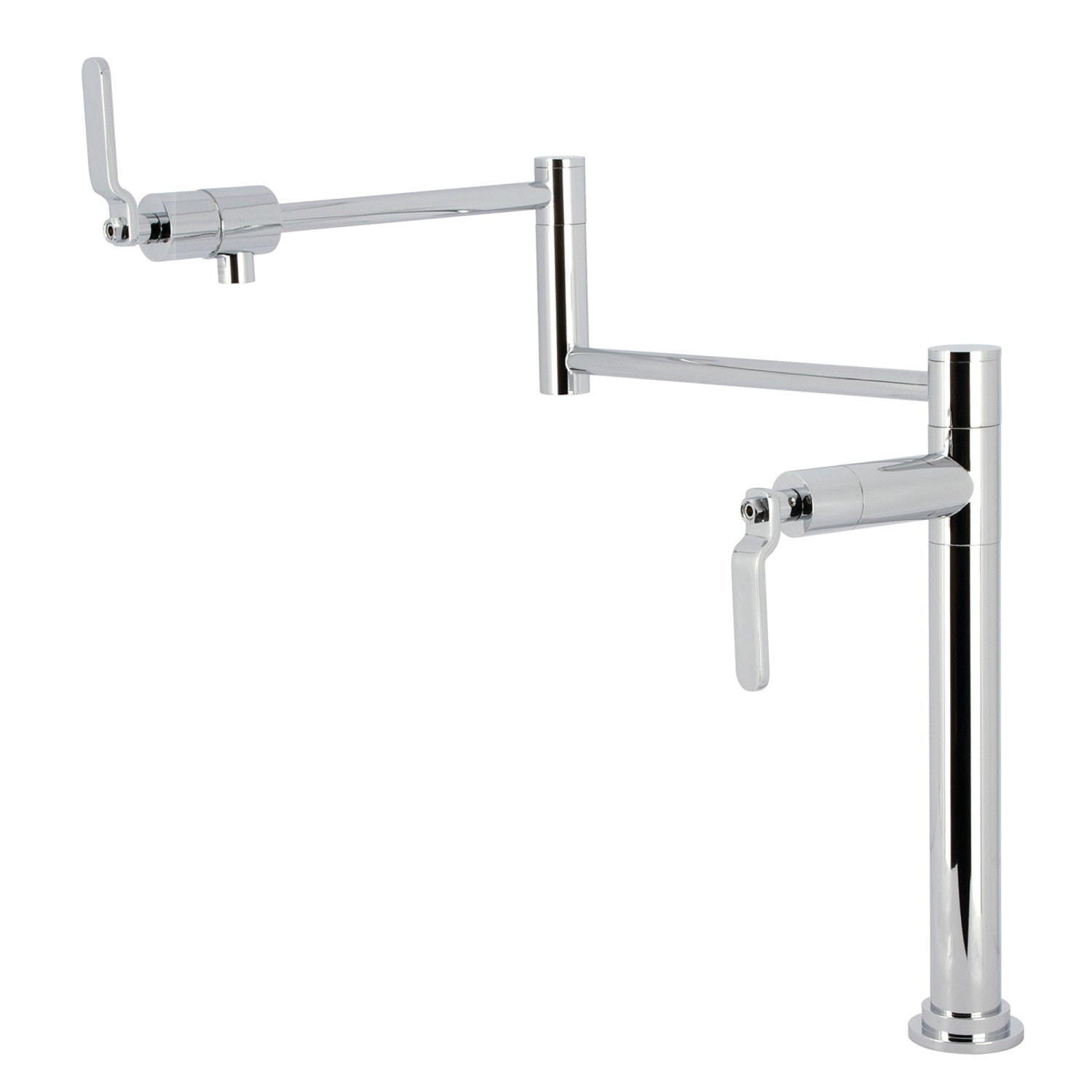 Kingston Sona KS4701KL - Robinet de remplissage de pot de plate-forme à deux poignées Whitaker 1 trou, chrome poli