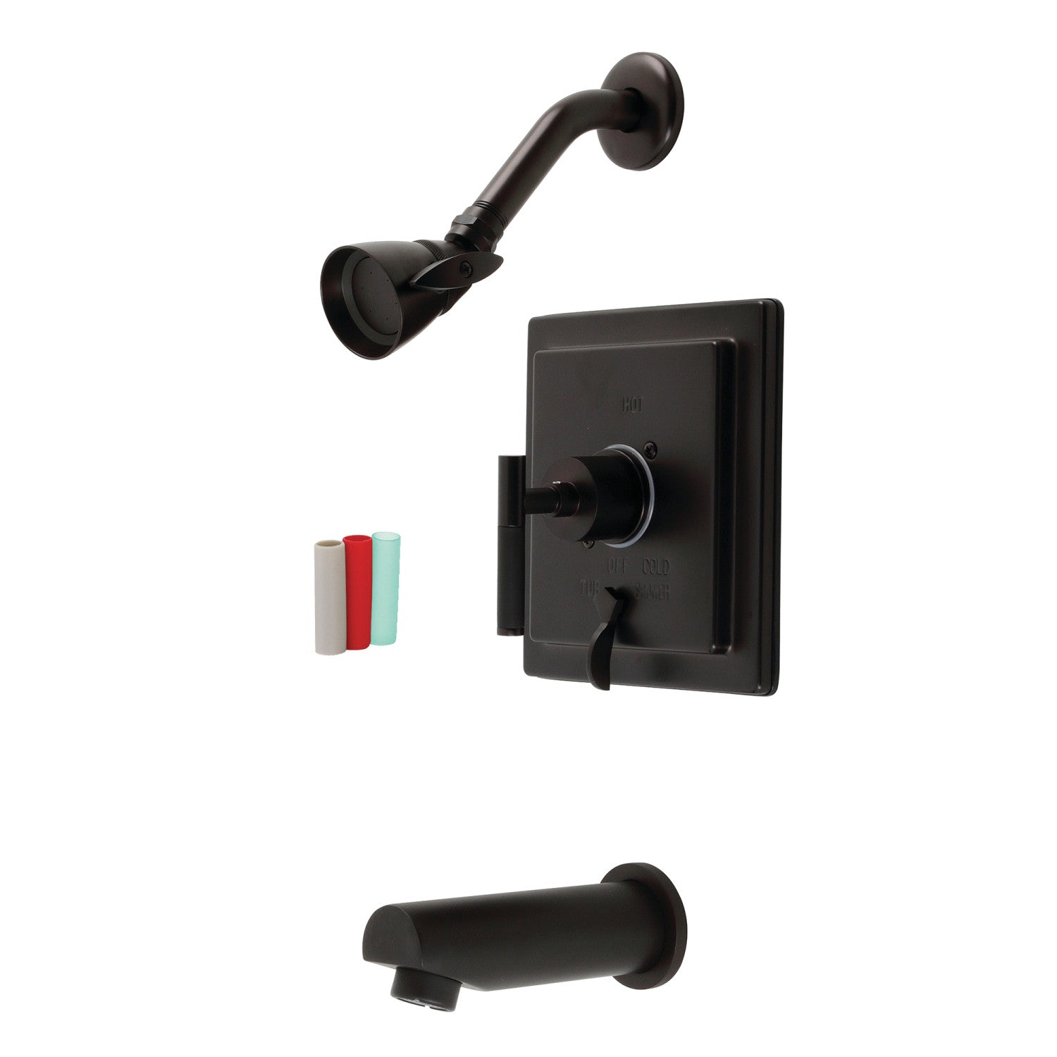 Kingston Sona KB86550CKL - Robinet de baignoire et de douche à pression simple poignée Kaiser, bronze frotté à l'huile