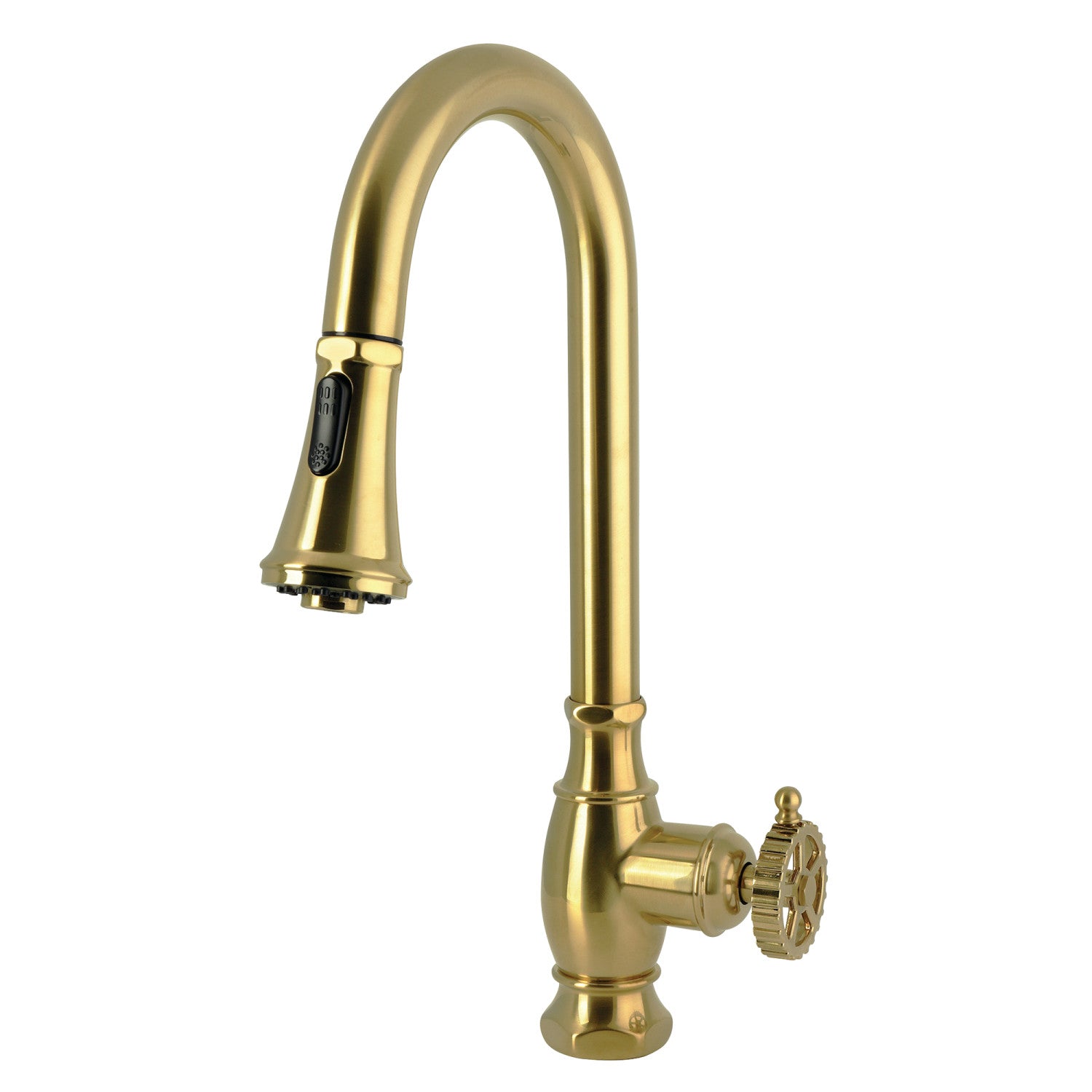 Kingston Fuller LS8693CG Robinet de cuisine à une poignée, laiton brossé