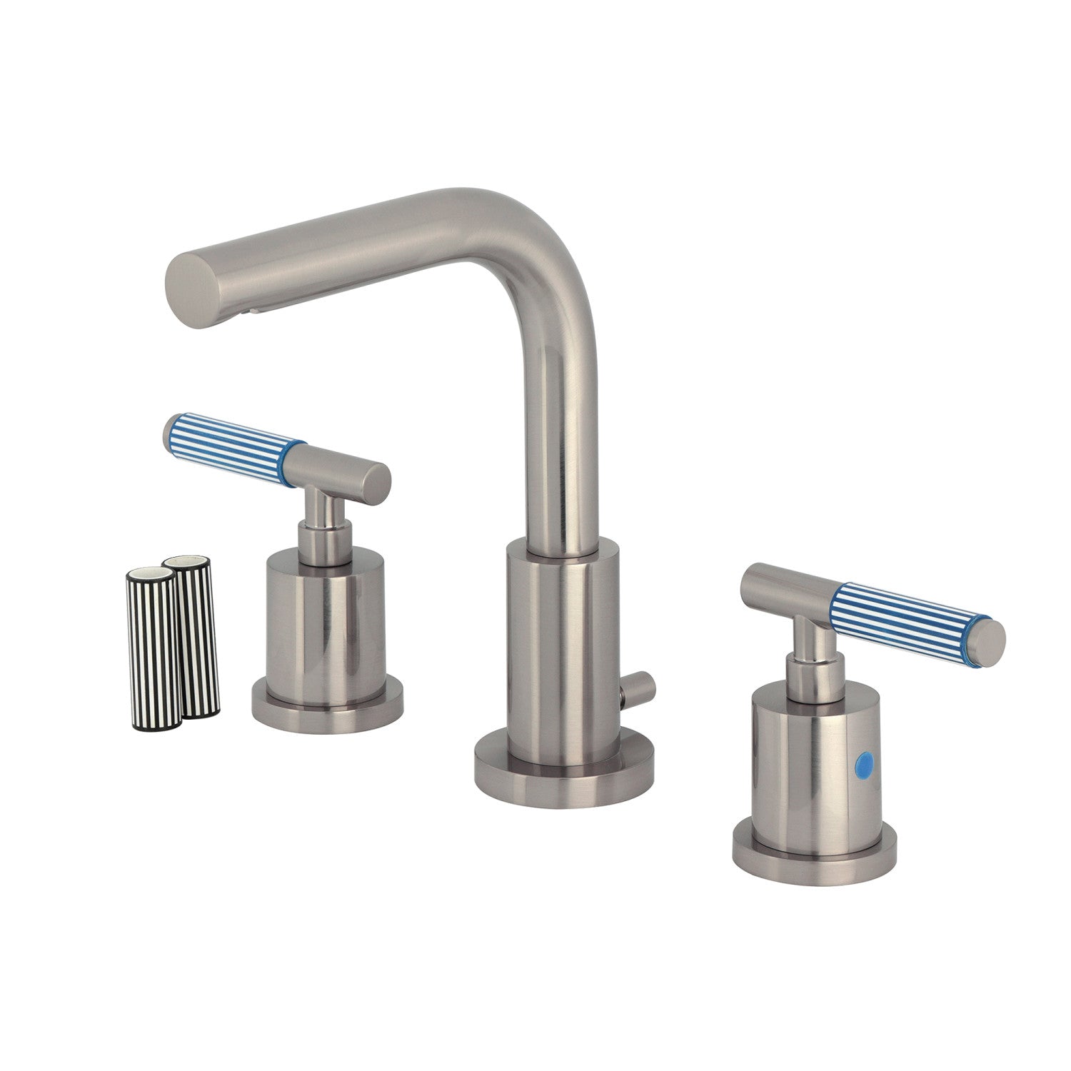 Kingston Sona FSC8958KPS - Robinet de salle de bain à large déploiement avec à tirette en laiton, nickel brossé