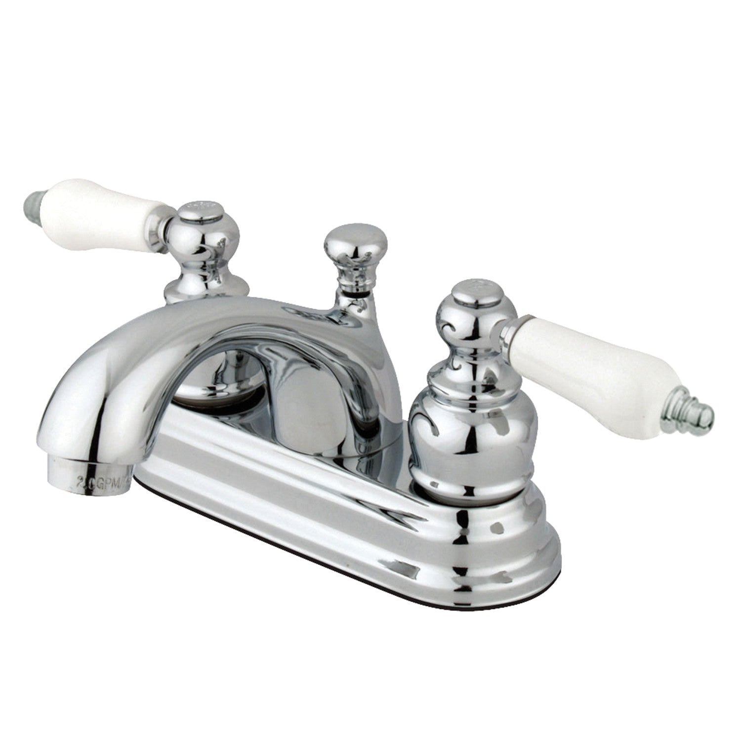 Kingston Heirloom GKB2601PL - Vintage Double-Handle 3 trous montage sur plage 4-Inch Centerset Robinet de salle de bains avec drain à tirette, Chrome poli
