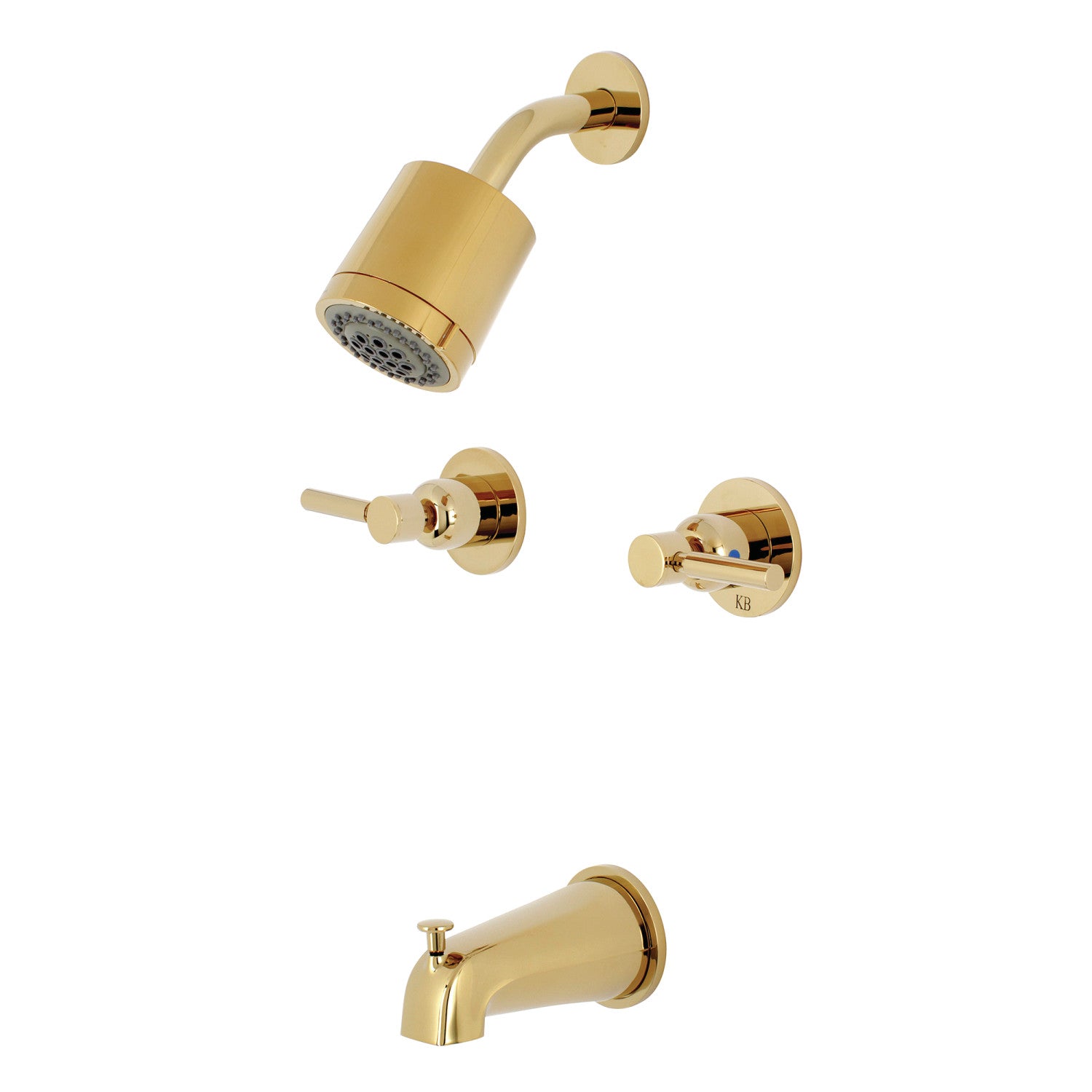 Kingston Sona KBX8142DL - Robinet de baignoire et de douche à double poignée Concord, laiton poli