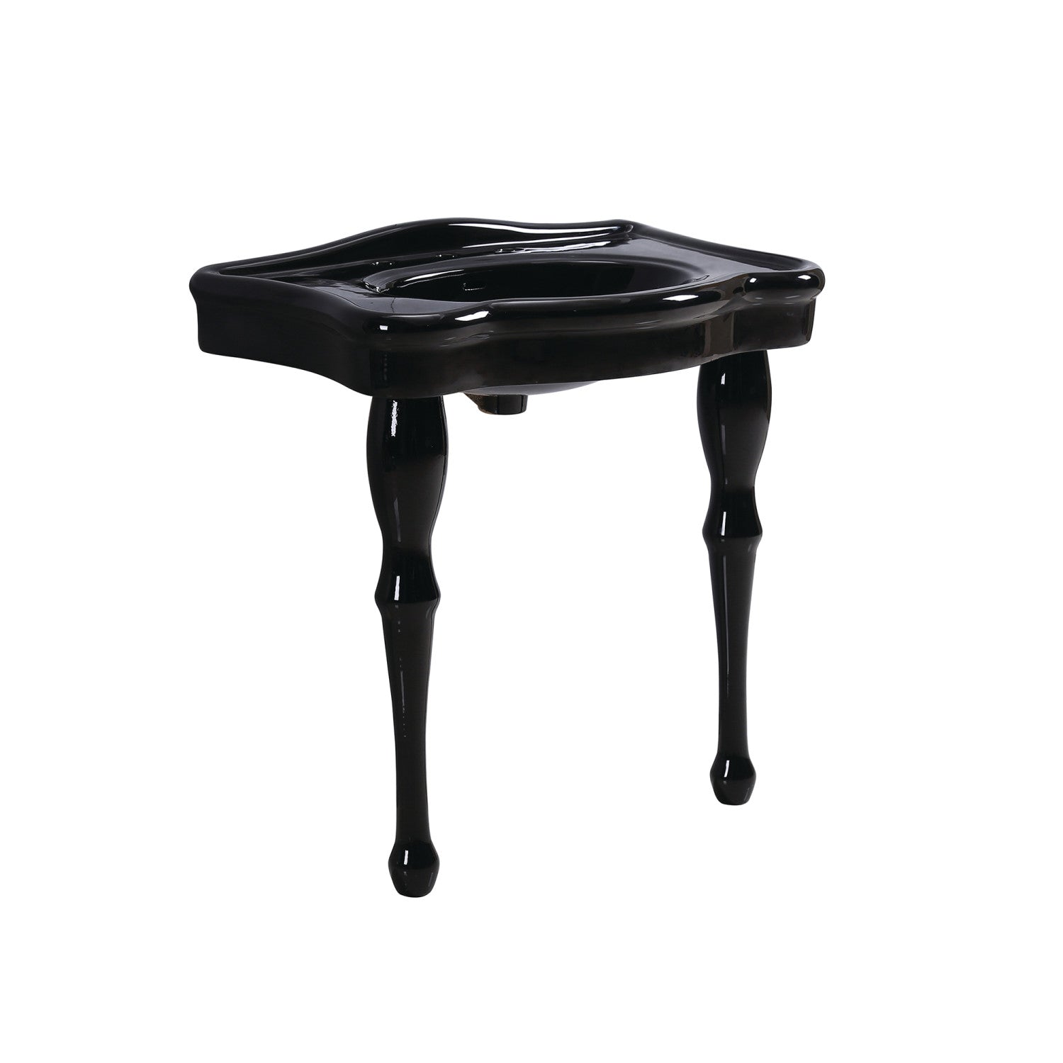 Kingston Heirloom VPB5328K - Évier à console en céramique Imperial 32-Inch avec pieds en céramique (8-Inch, 3 trous), noir