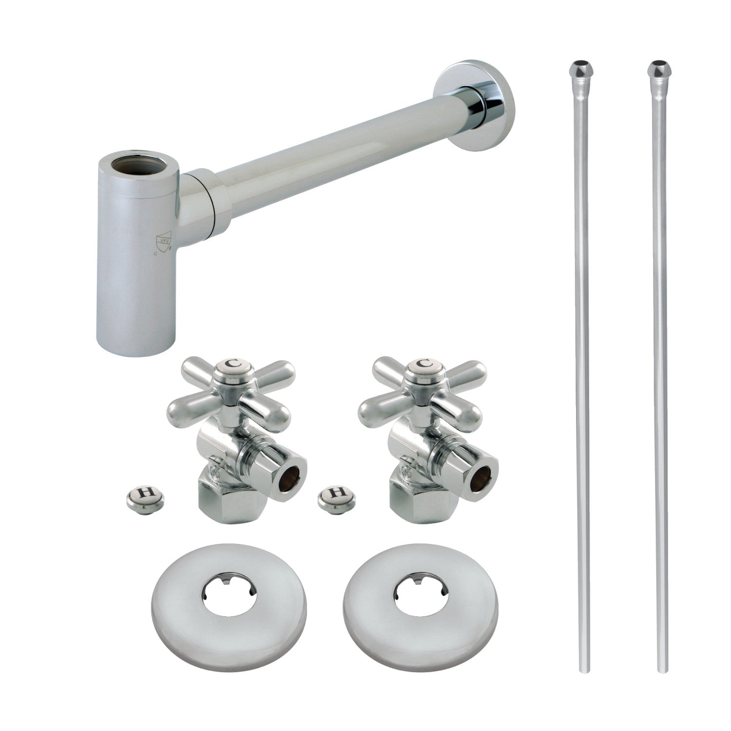 Kingston Tulare KPK801P - Trimscape Modern Plumbing Sink Trim Kit with Bottle Trap, Polished Chrome