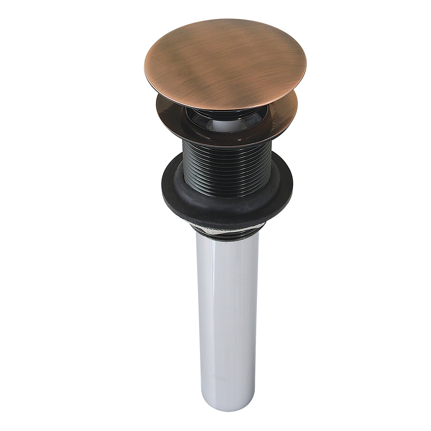Kingston Sona EV700AC - Trimscape Brass Push Pop-Up Bathroom Sink Drain without Overflow, 22 Gauge, Antique Copper
