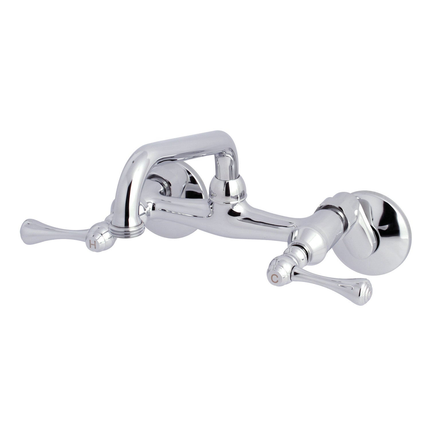 Kingston Heirloom KS373C - Kingston Double-Handle 2-Hole Wall Mount Laundry Faucet, Polished Chrome