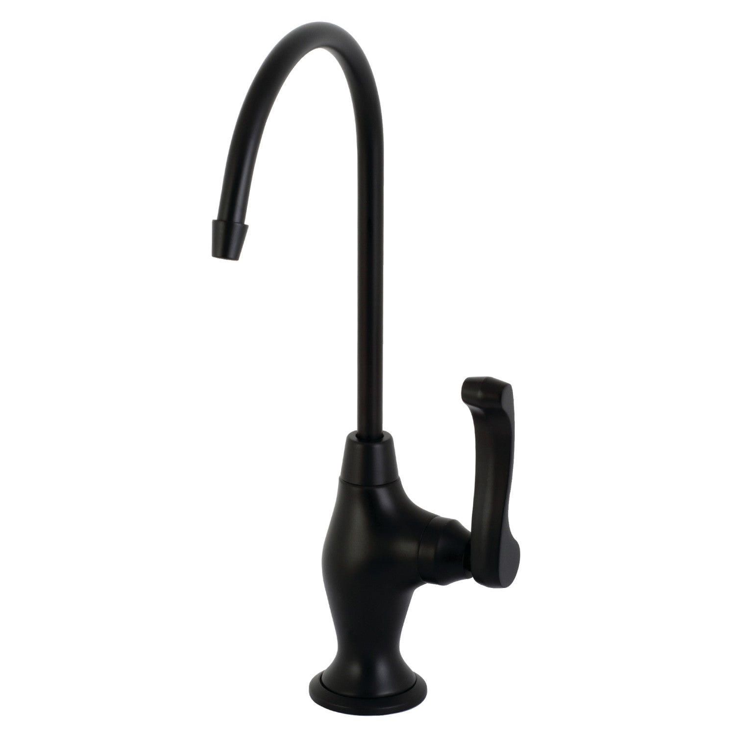 Kingston Tulare KS3190FL - Robinet de filtration d'eau à une poignée Royale 1 trou, noir mat