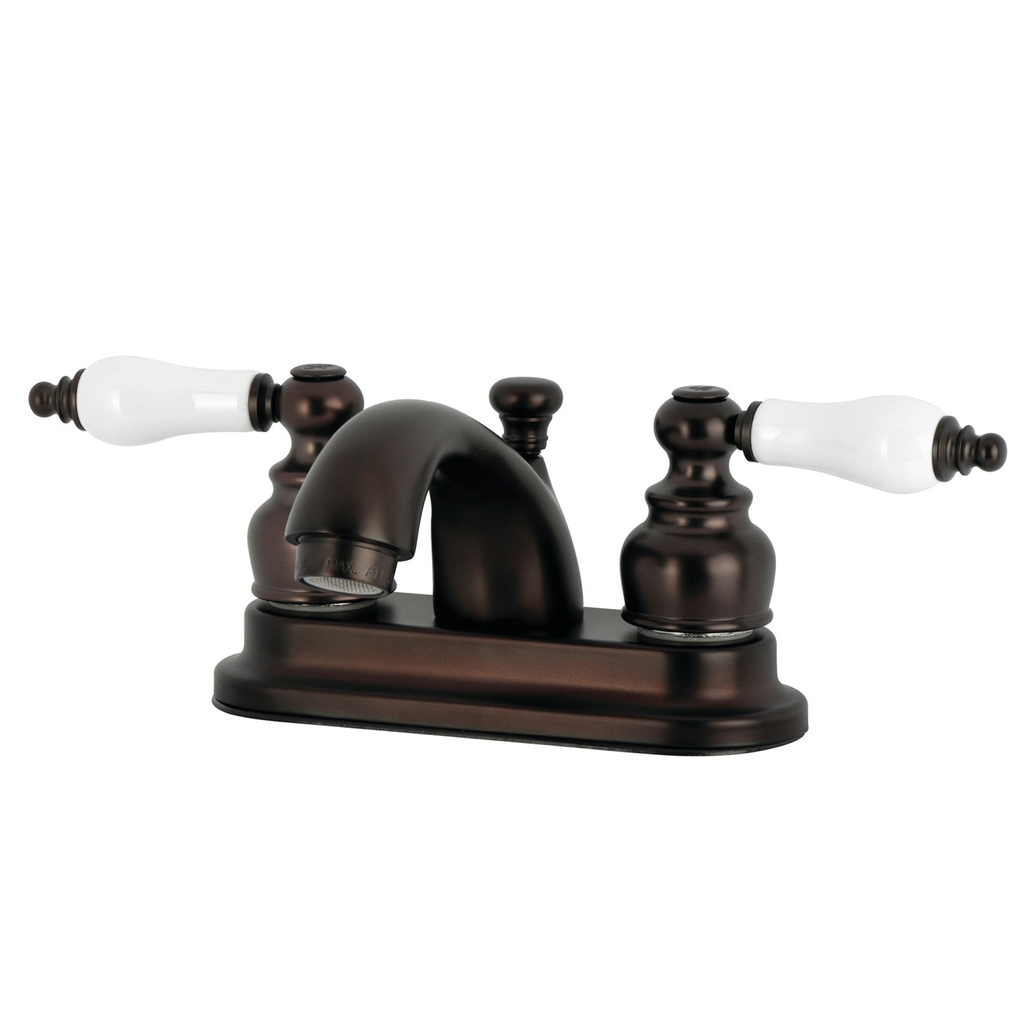 Kingston Heirloom KB2605PL - Vintage Double-Handle 3 trous montage sur plage 4-Inch Centerset Robinet de salle de bains avec drain à tirette, Bronze Rubbé à l'huile