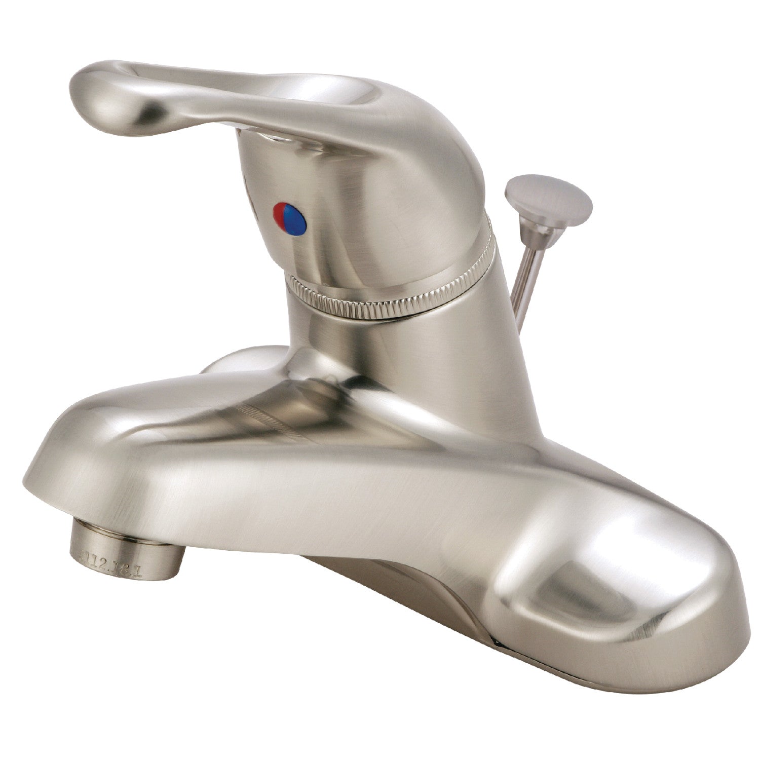 Kingston Wyndham FB518B Single-Handle 3-Hole Deck Mount 4-Inch Centerset Bathroom Faucet with Brass Pop-Up, Brushed Nickel