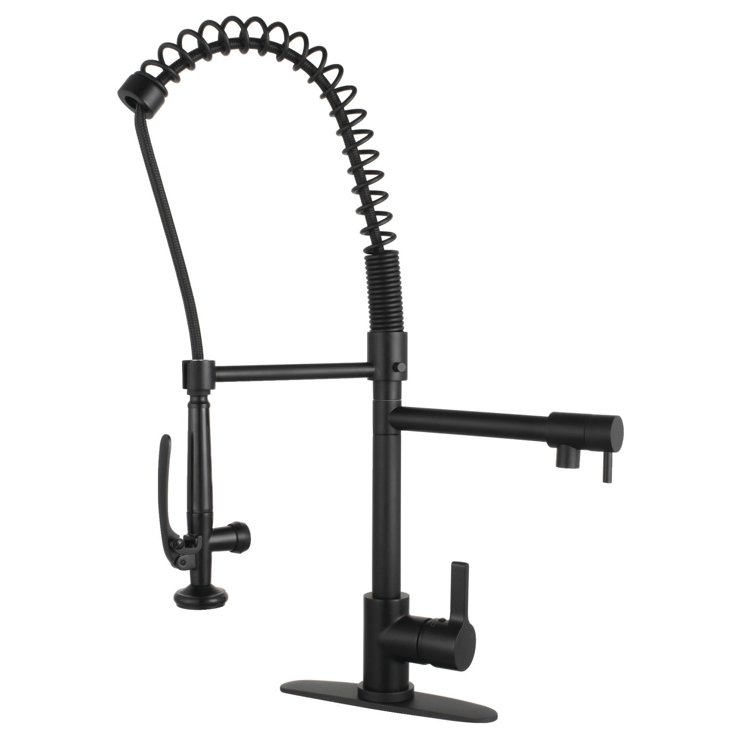 Kingston Sona LS8500CTL - Robinet de cuisine pré-rinçage à une poignée Continental 1 trou, noir mat