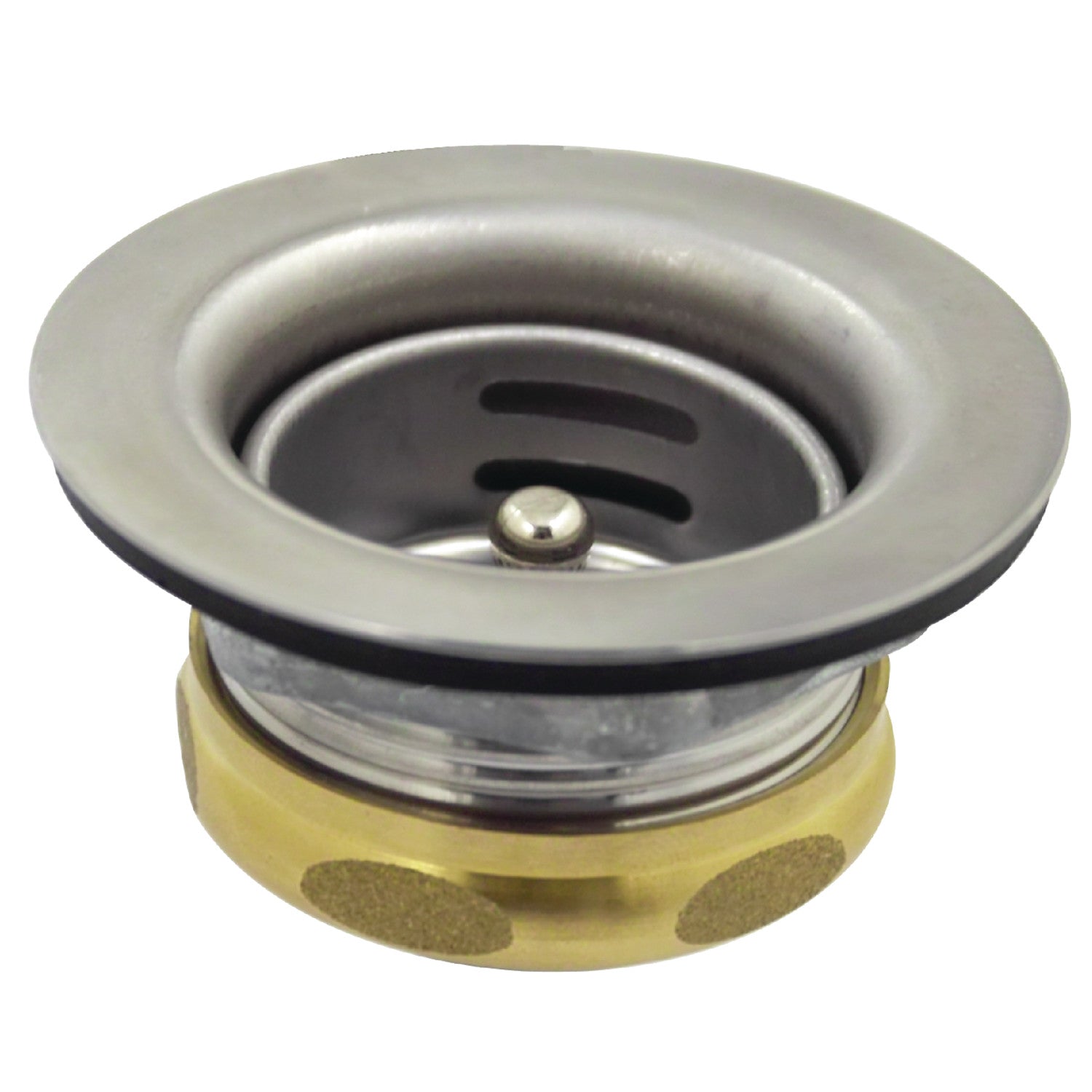 Kingston Tacoma K461B Stainless Steel Bar Sink Basket Strainer with Brass Nut, Brushed Stainless Steel