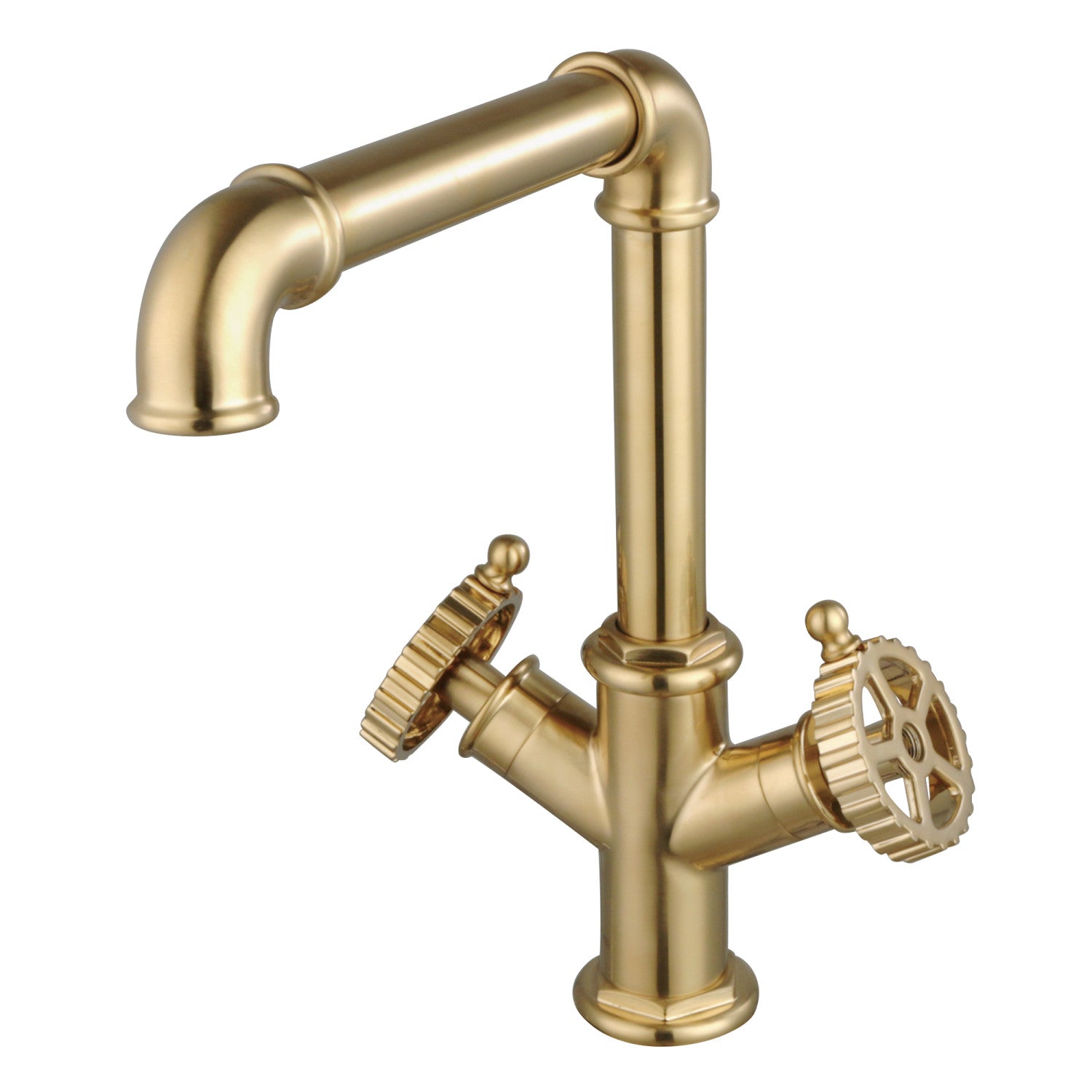 Kingston Sona LS6503CG - Robinet de cuisine à deux poignées Fuller 1 trou, laiton brossé