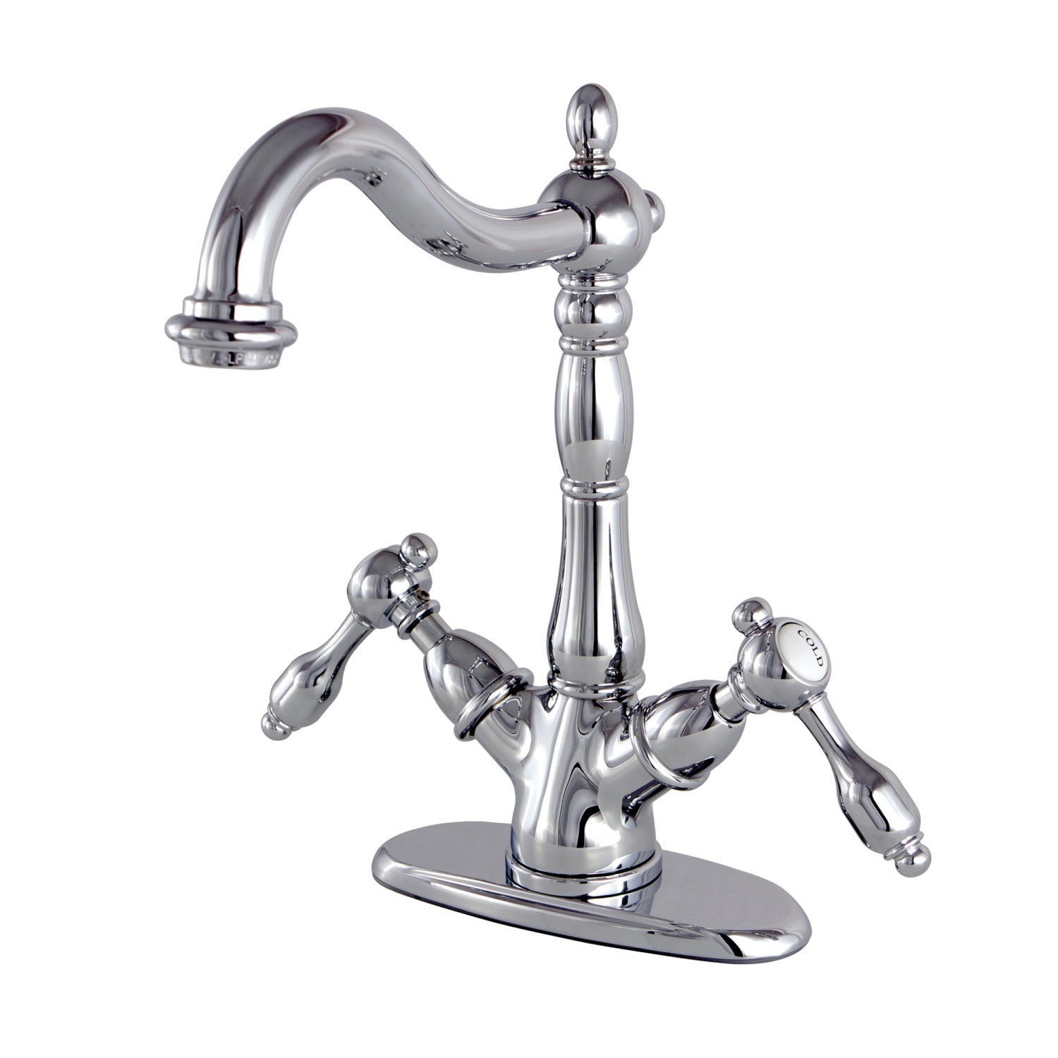 Kingston Heirloom KS1491TAL - Tudor Deux poignées 1-or-3 Trou montage sur plage Robinet de navire, Chrome poli