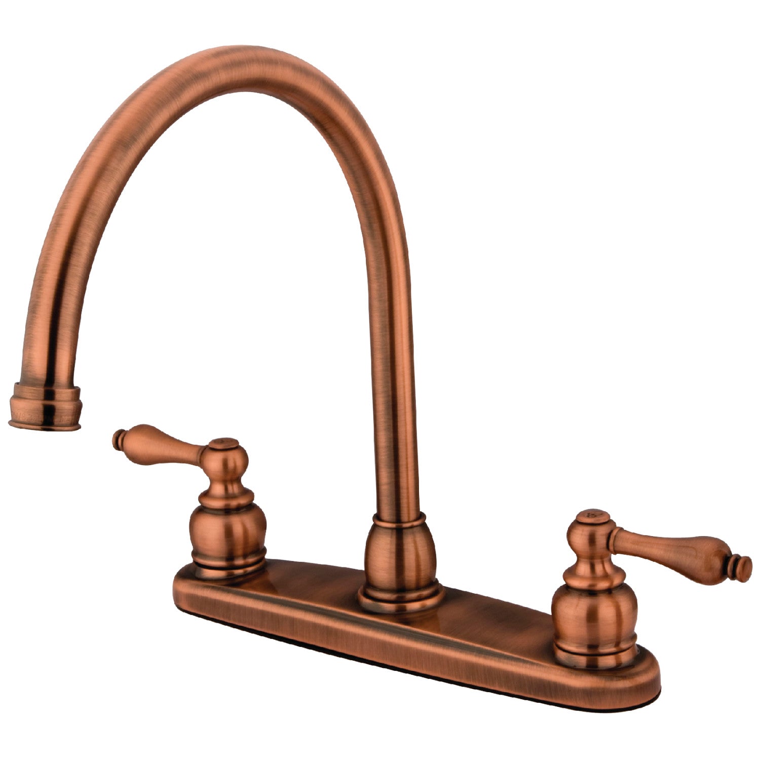 Kingston Heirloom KB726ALLS - Vintage deux poignées 2 trous 8" robinet de cuisine, cuivre antique