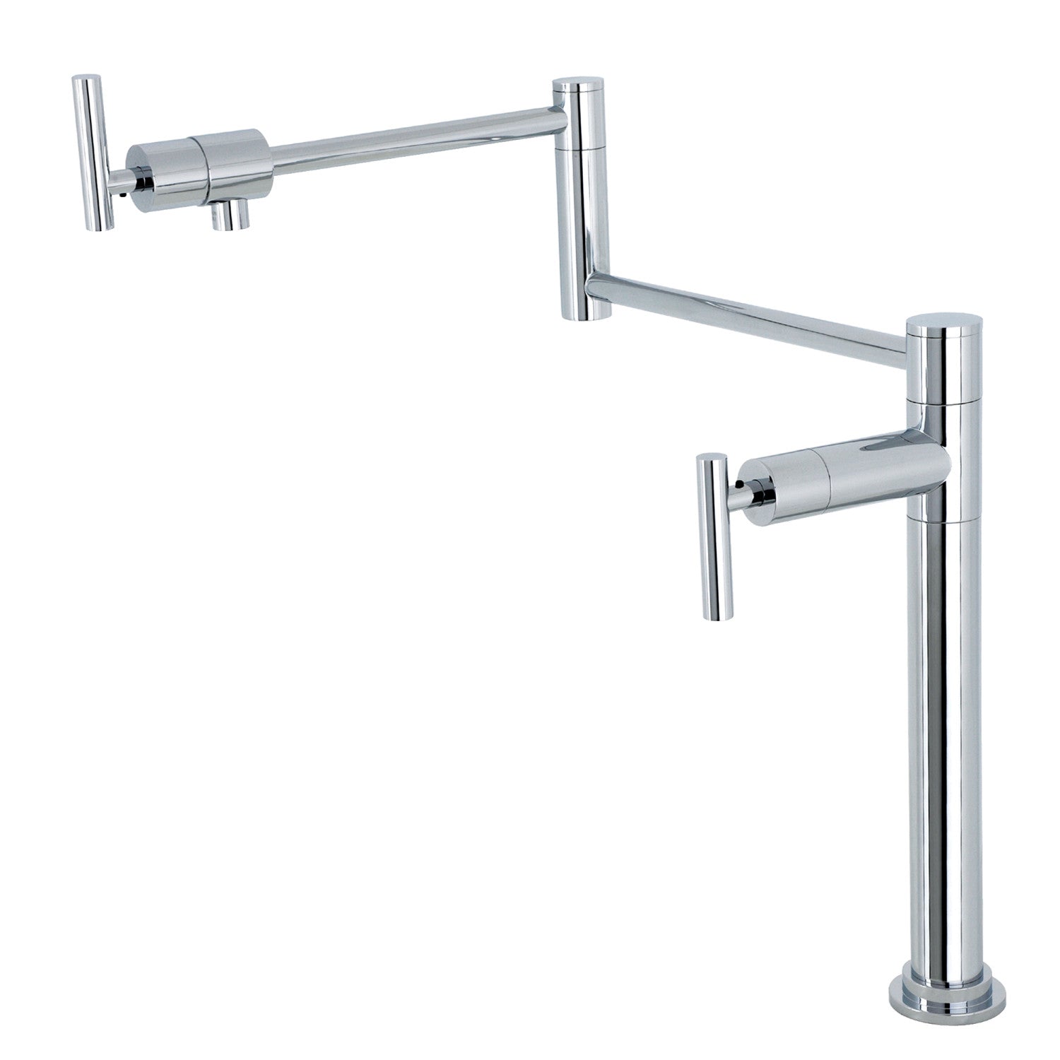 Kingston Sona KS4701CML - Robinet de remplissage de pot de plate-forme à deux poignées 1 trou de Manhattan, chrome poli