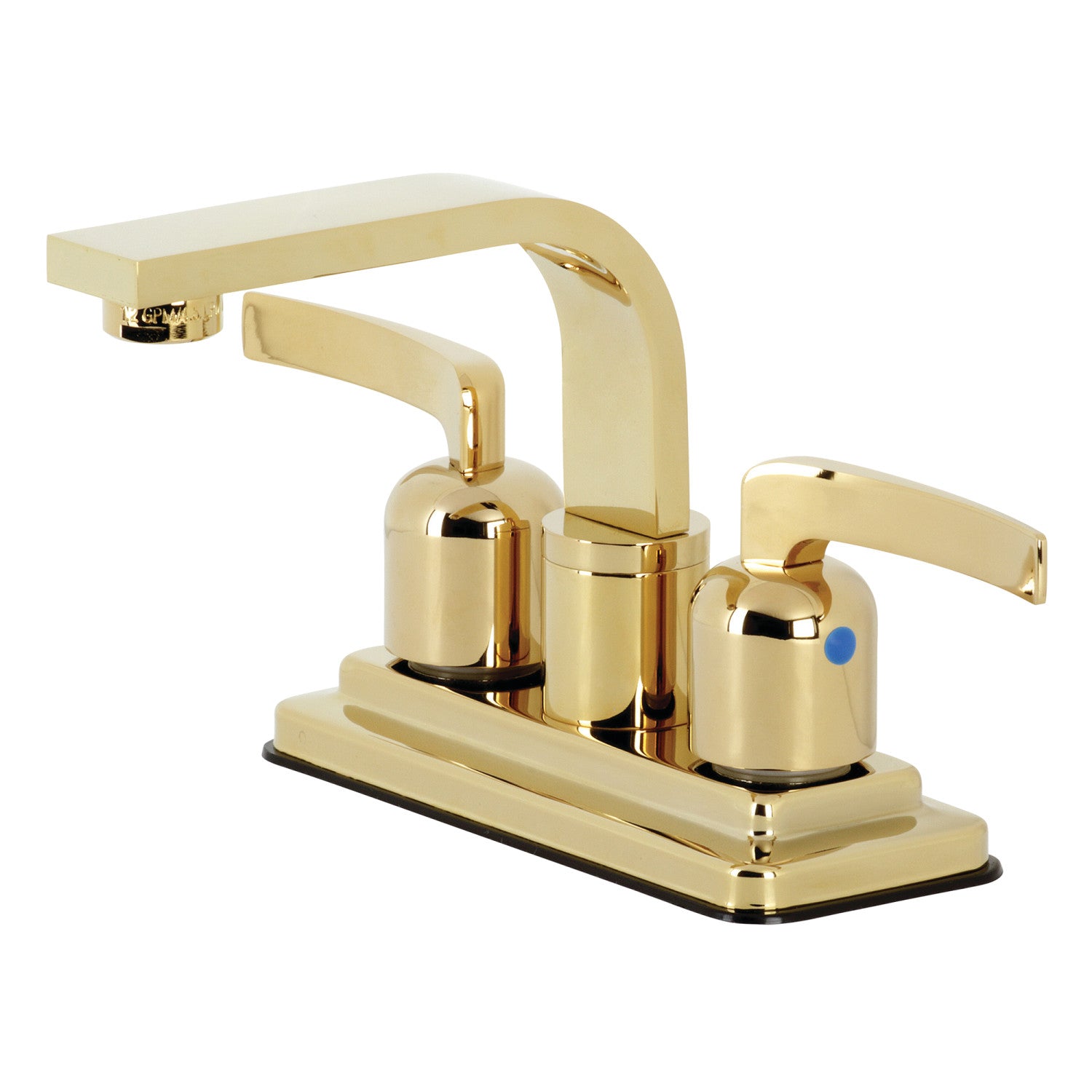 Kingston Sona KB8462EFL - Centurion Double-Handle 3 trous montage sur plage 4-Inch Centerset Robinet de salle de bains avec Push-Up à tirette, laiton poli