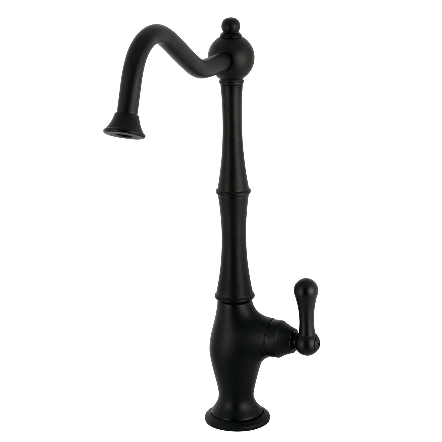 Kingston Heirloom KS1190AL - Robinet de filtration d'eau à une poignée Heritage 1 trou, noir mat