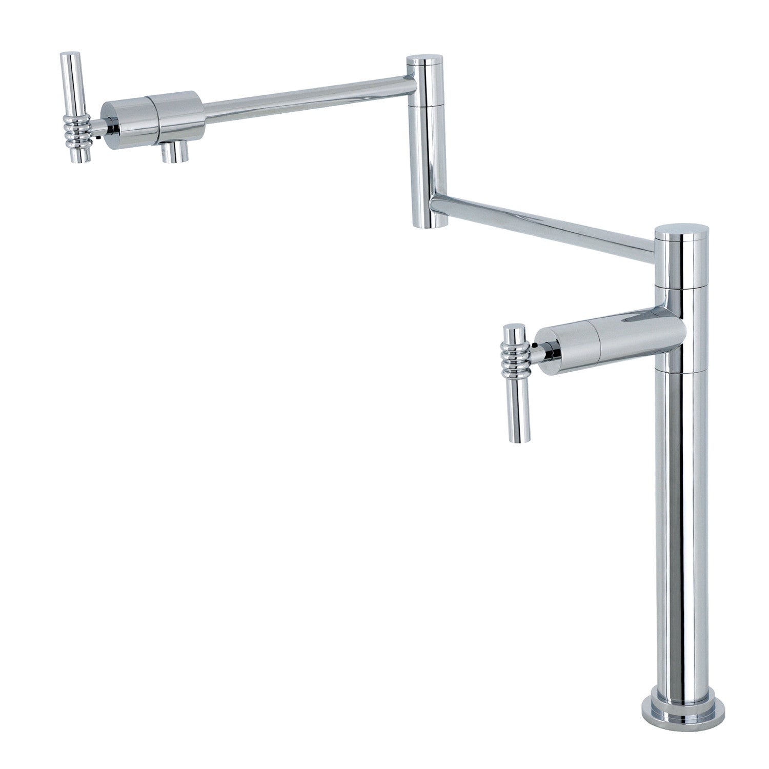 Kingston Sona KS4701ML - Robinet de remplissage de pot de montage de plate-forme 1 trou de Milano, chrome poli