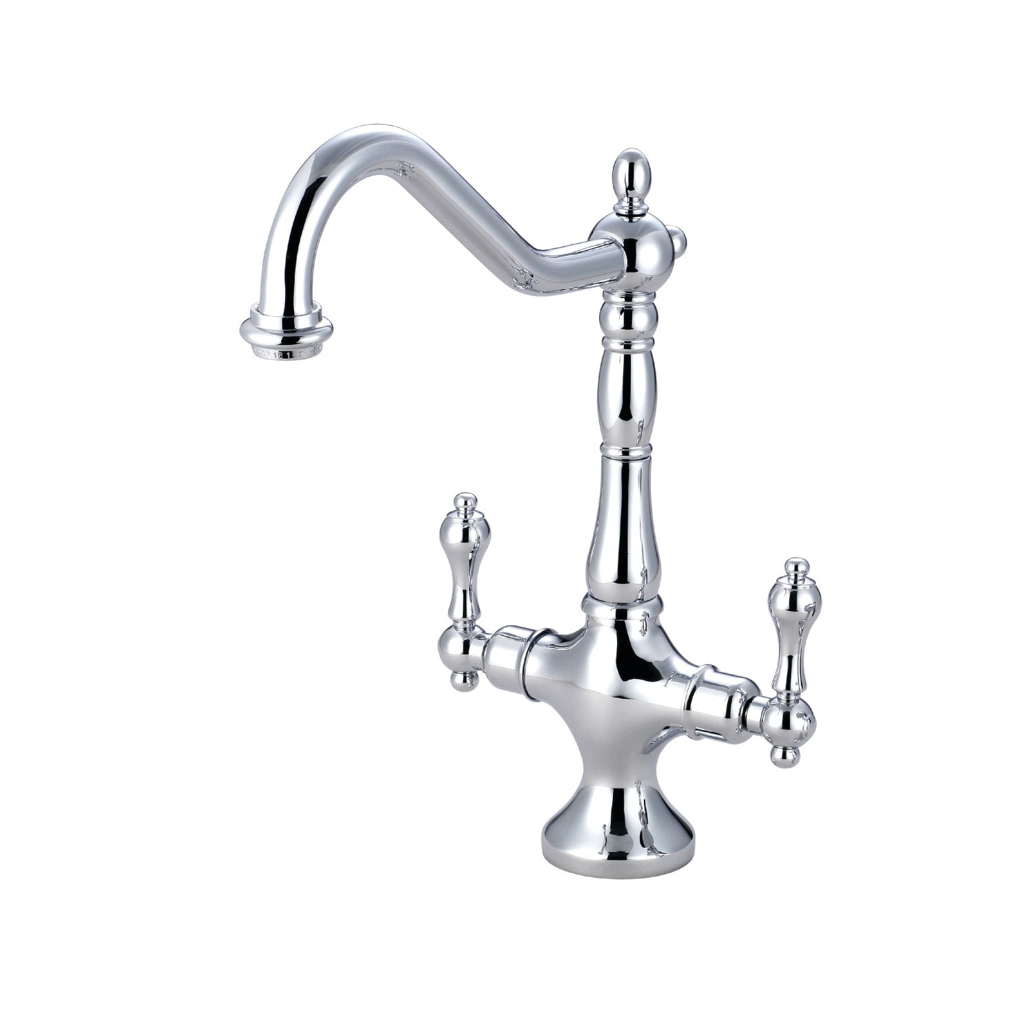 Kingston Heirloom KS1771ALLS - Robinet de cuisine à deux poignées Heritage 1 trou, chrome poli