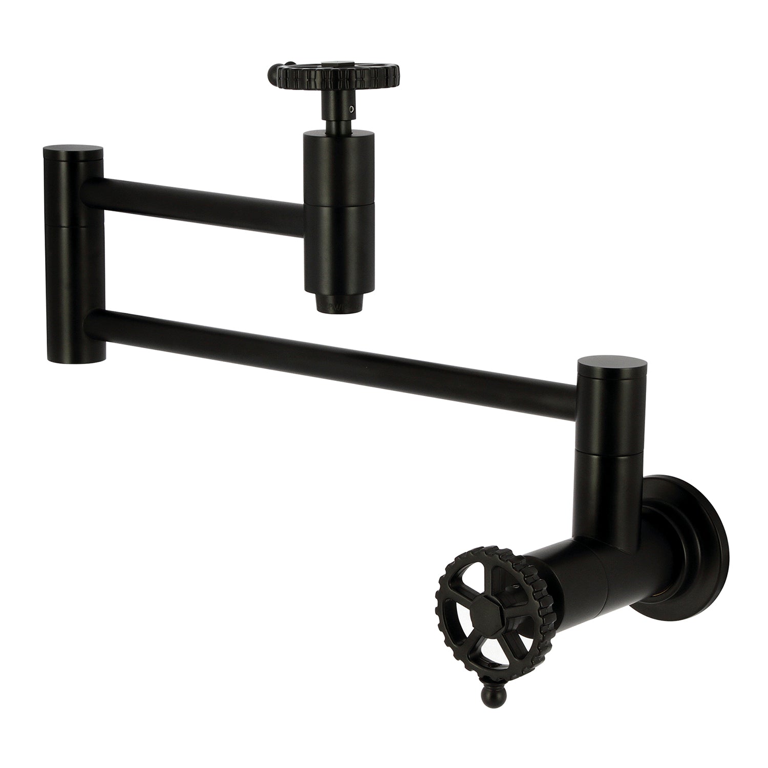 Kingston Sona KS8100CG - Robinet de remplissage de pot de montage mural à deux poignées Fuller 1 trou, noir mat